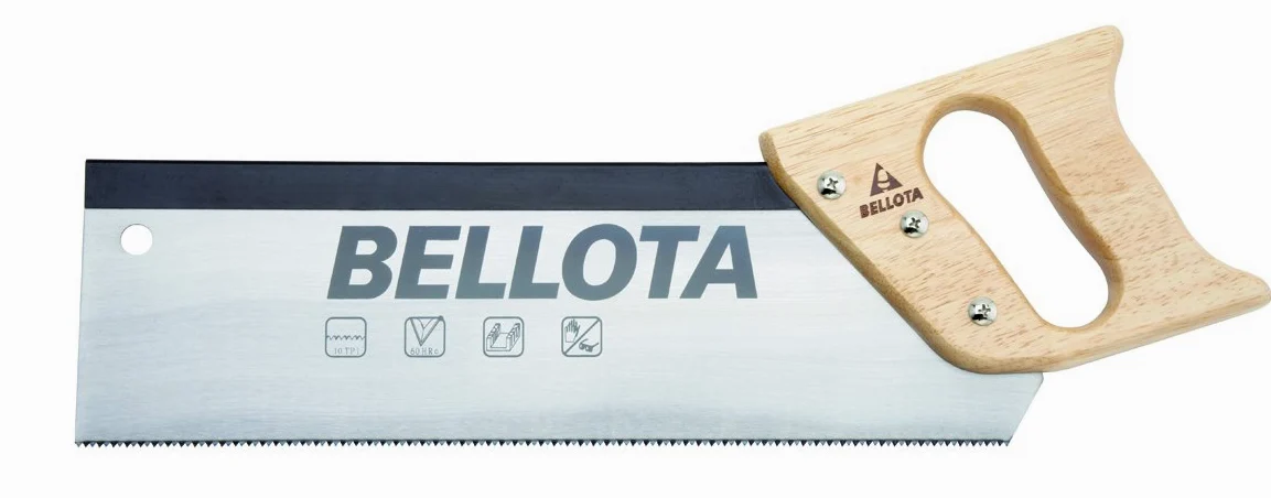 Bellota 4561 - Serrucho costilla, sierra para madera de acero (300mm), Negro