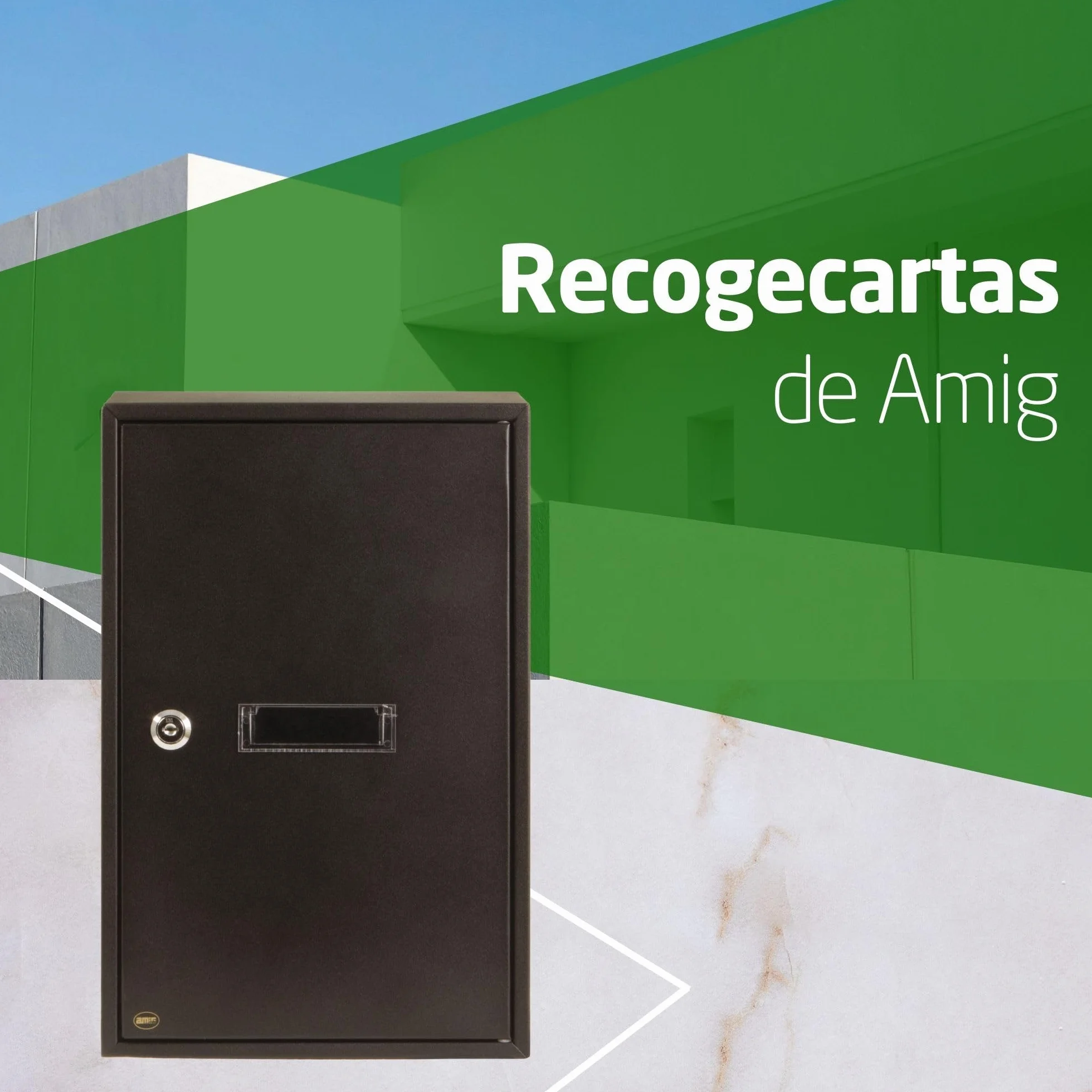 Amig - Buzón Recogecartas para Interior - Tamaño Compacto para DIN A4 - Apertura con Cerradura - Acero Negro- Fácil de Instalar en Puertas o Verjas - 40 x 25 x 10 cm