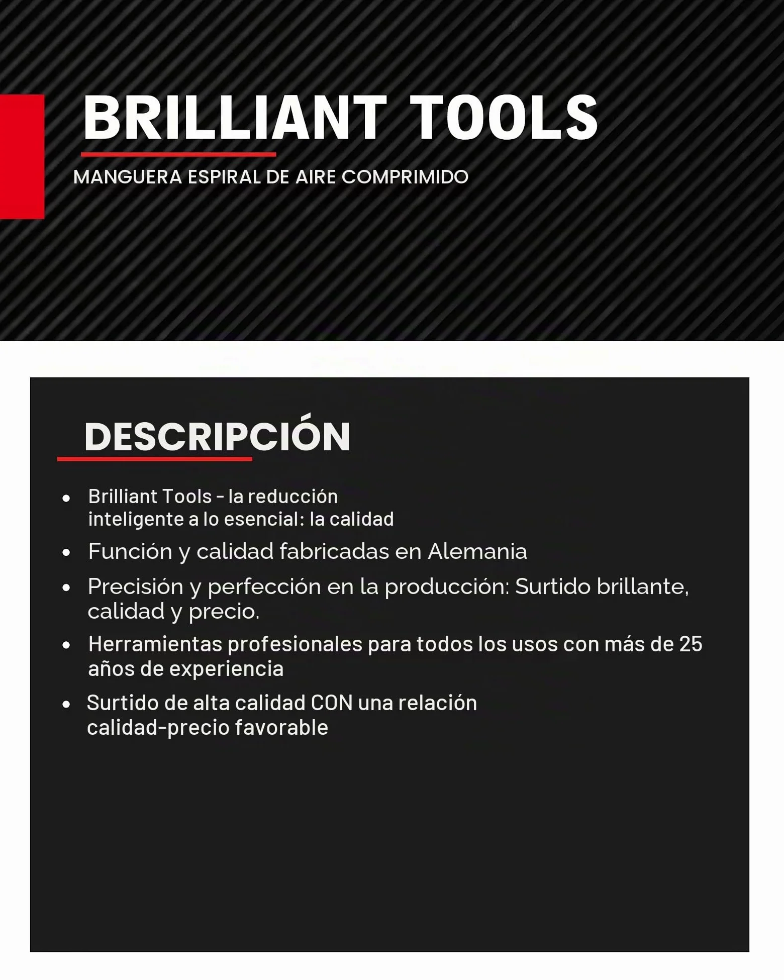 BRILLIANT TOOLS BT160035 Manguera de aire comprimido en espiral Ø 10 mm, 10 metros [Powered by KS TOOLS]