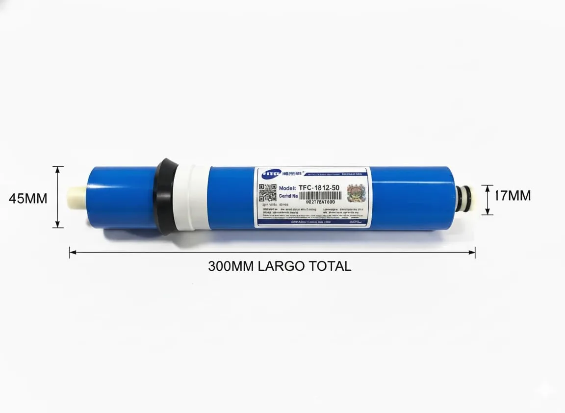 Universal Compatible 50 GPD membrana de ósmosis inversa recambio elimina 98% de contaminantes en agua - 1812-50 – 50 GPD – Repuesto Universa de Ósmosis Doméstica