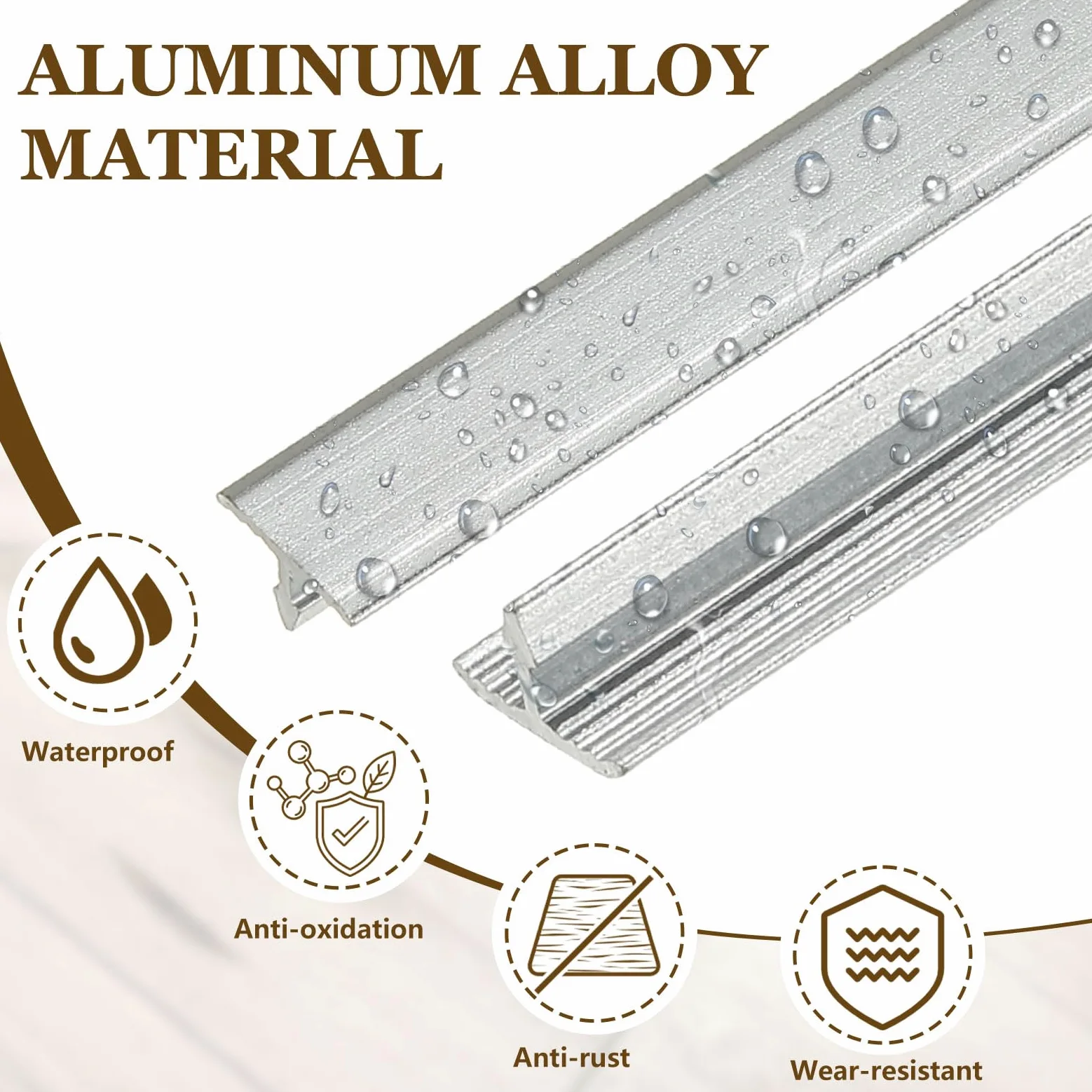 QUARKZMAN 3 Piezas De Tiras De Transición 9m x 10mm L x A Color Gris Mate | T-Molding, De Aleación De Aluminio, Para División De Pisos De Vinilo Y Bordeado Para Huecos En Suelos Y Puertas