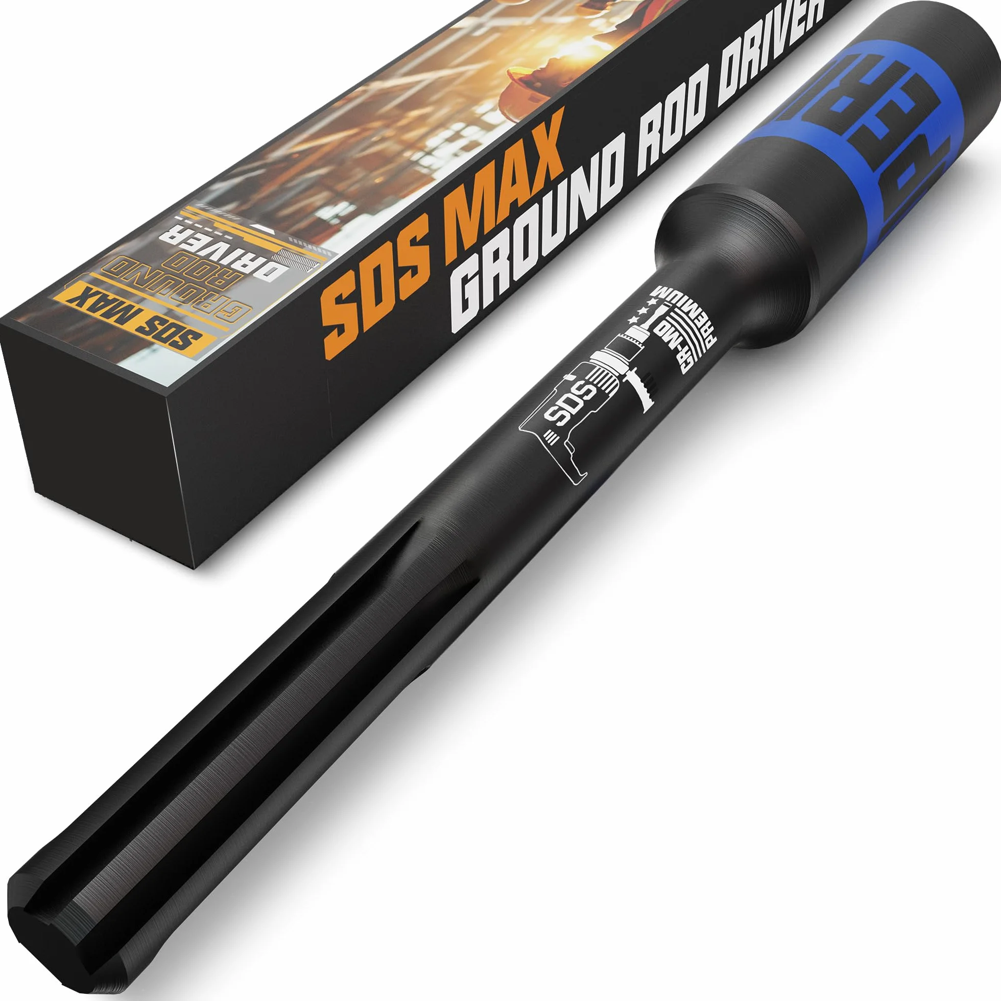 SDS-Max - Adaptador de varilla de tierra para accionamiento de escaleras de tierra, compatible con SDS-Max rotatorio martillo perforador, diámetro interior 20 mm