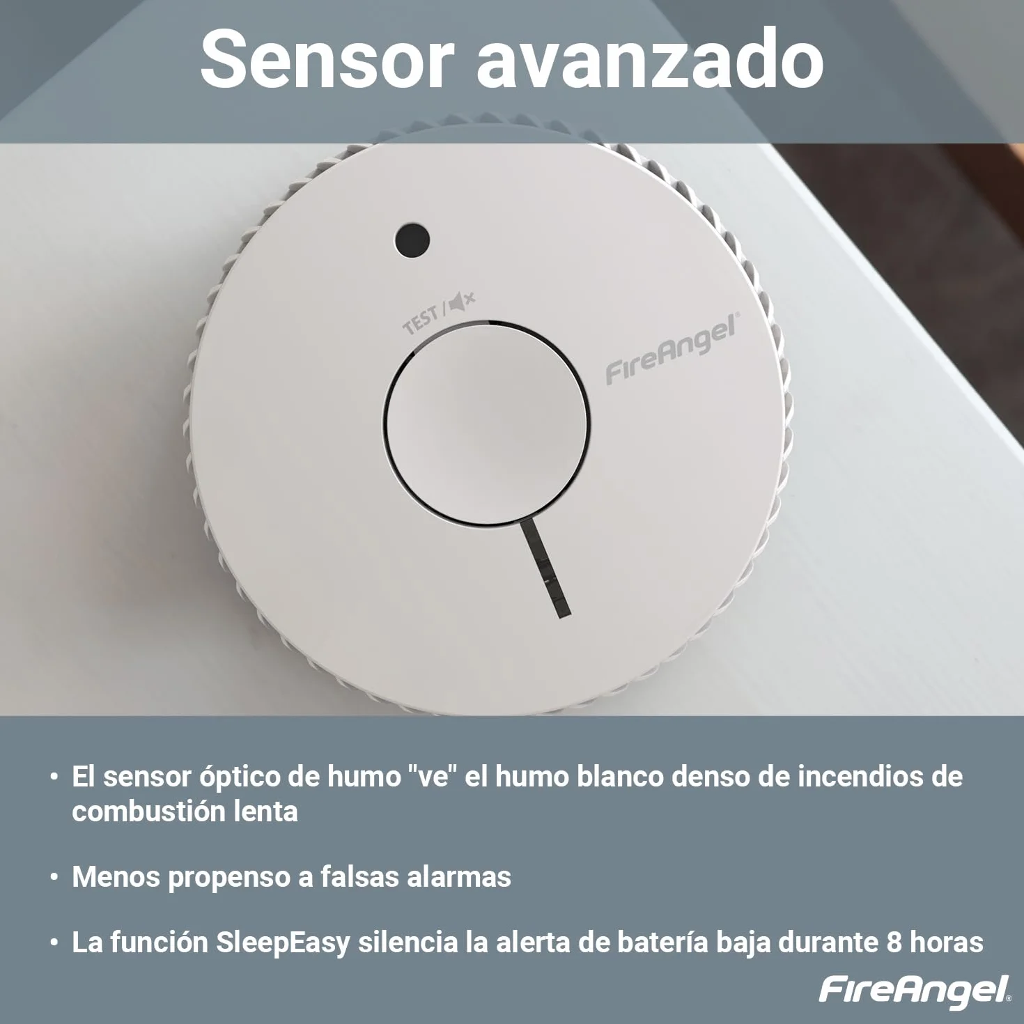 FireAngel FA6115-INT Detector de Humo Óptico con Batería 5 Años
