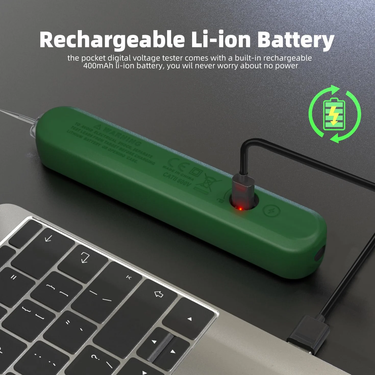 BSIDE S4 Bolígrafo Detector de Voltaje Sin Contacto AC 12V-300V Recargable con LCD y Linterna
