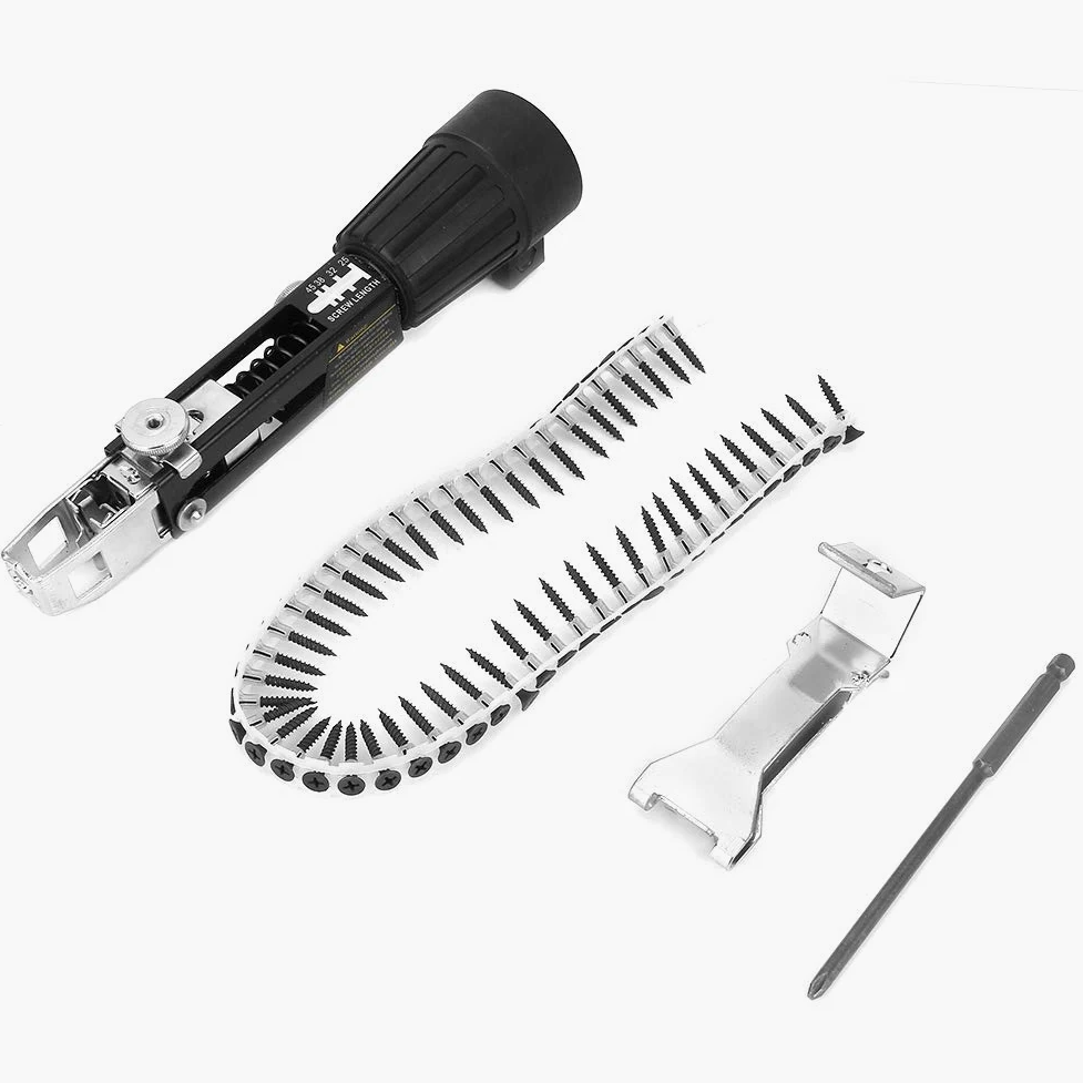 Cadena de Pistola de Clavos de Metal con Cabeza de Destornillador 3 Piezas, Cadena de Taladro, Taladro eléctrico automático para Pistola de Clavos