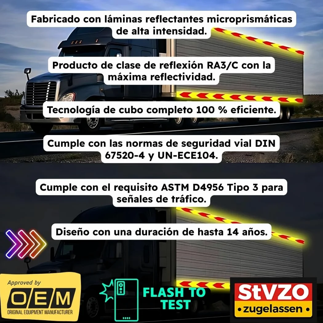 Hecho de cinta reflectante 4090 de grado de diamante para exteriores, tiras de alta visibilidad, seguridad, impermeable, llamativo, fuerte adhesivo, para vehículos, remolques, coches, camiones