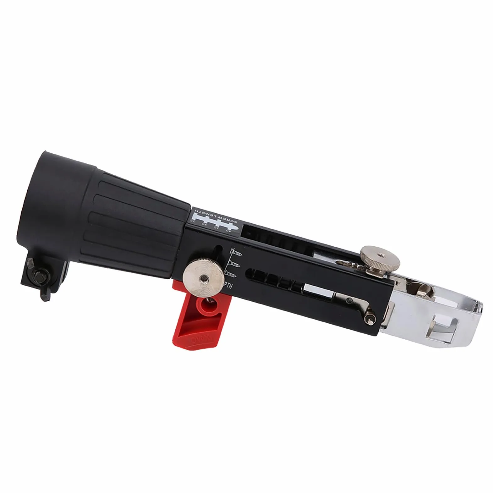 Pistola de clavos de cadena automática Aleación de aluminio Negro Equipo de apriete automático de alimentación de clavos Accesorios de taladro eléctrico para bricolaje