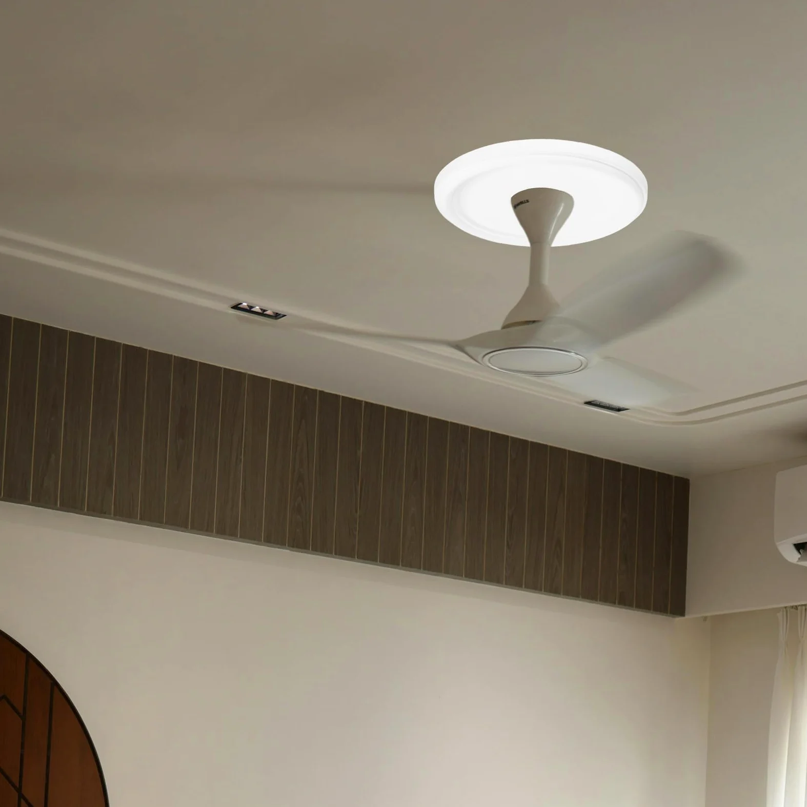 Colgante Araña Medallón Redondo Blanco de Poliuretano para Ventilador y Luz de Techo, Diseño Versátil Fácil Instalación, Acabado Elegante para Decoración del Hogar en Dormitorios