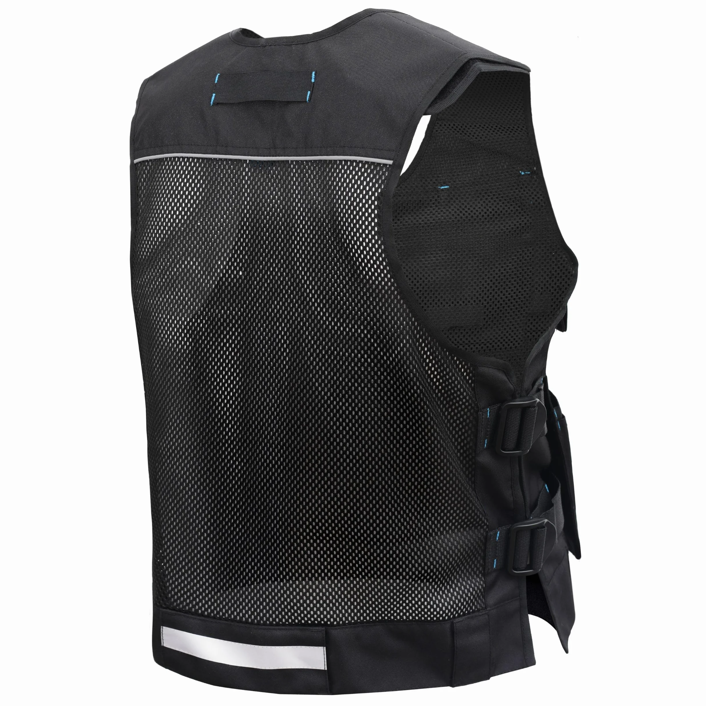 Högert Technik - Helwig - Chaleco de trabajo para hombre, color negro liso, tejido 100% poliéster Oxford 600D, chaleco de trabajo, chaleco de trabajo para hombre con muchos bolsillos, chaleco de