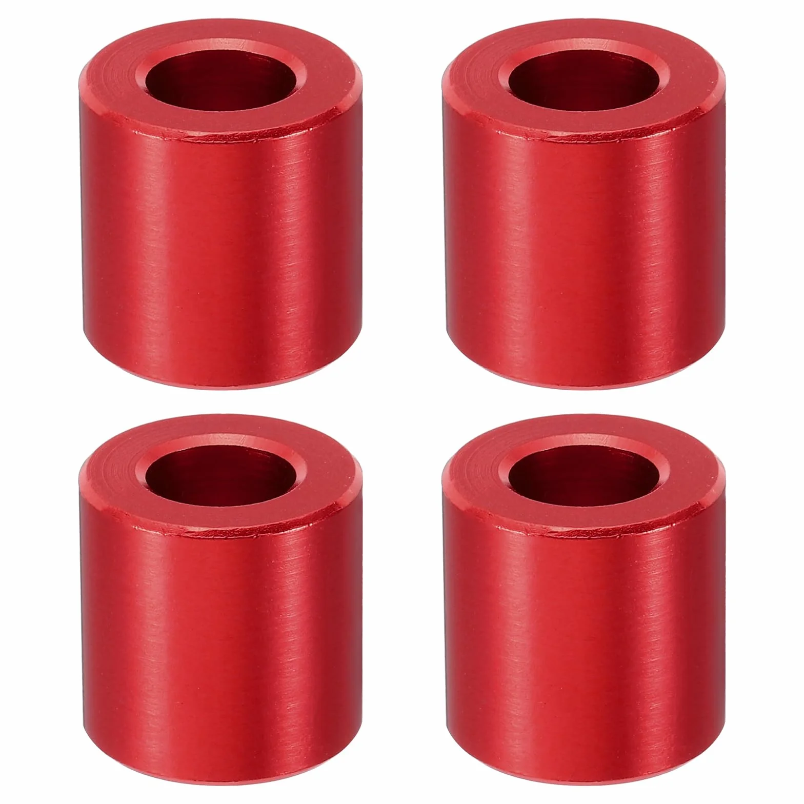 PATIKIL 4pcs M10 Separadores de Aluminio, Espaciadores Redondos de Metal Espaciadores Metálicos de Aluminio para M10 Tornillo Pernos, 20x10.5x20mm (L*ID*OD), Rojo