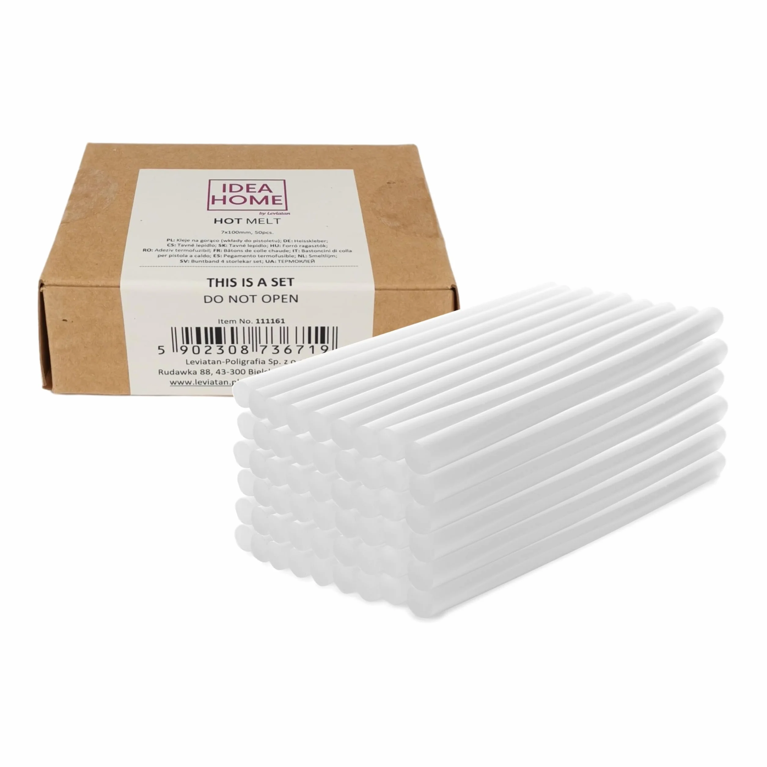 IDEA HOME Barras de Pegamento Caliente 7mm x 100mm - Transparente, Universal Palos de Pegamento Termofusible para Pistola de Pegamento Caliente Ideal para Bricolaje, Manualidades, Ocio, 50 Piezas | Universal, para pistola de pegamento caliente, ideal para