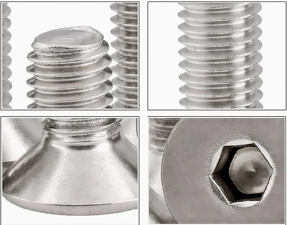 Juego de 220 tornillos de cabeza plana de acero inoxidable #6-32 UNC con cabeza plana avellanada hexagonal, tornillos surtidos, #6-32 x 3/16" 1/4" 5/16" 3/8" 1/2" 5/8" 3/4" 7/8" cm 2,5 cm cm