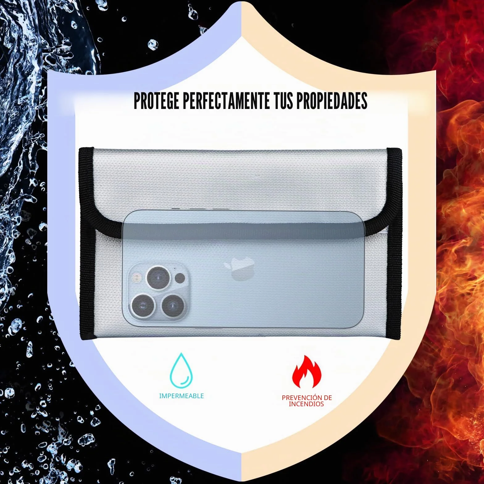 2 Piezas Bolsa Ignifuga Dinero De Documento Impermeable Prueba Fuego Seguridad Para Guarda Documentos A4 Bolsas Efectivo IgníFuga Almacenamiento Sobre Ignifugo Resistente Para Objetos de Valor