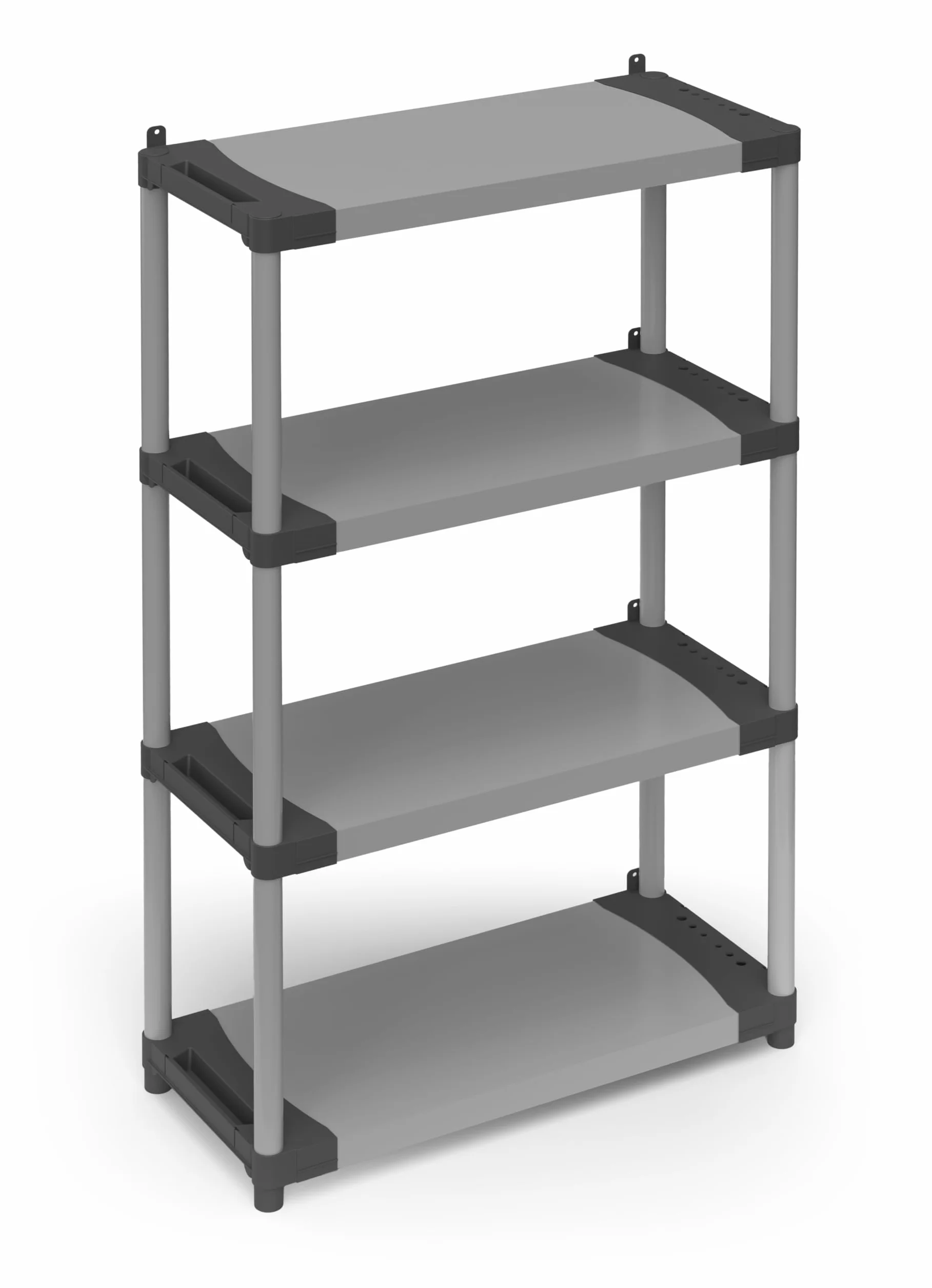 Adventa: Estantería de Resina de PVC y PP, 4 estantes, fácil de Montar, Modular System, Resistente, Apta para ambientes Interiores y Exteriores, 80 x 40 x 165 cm