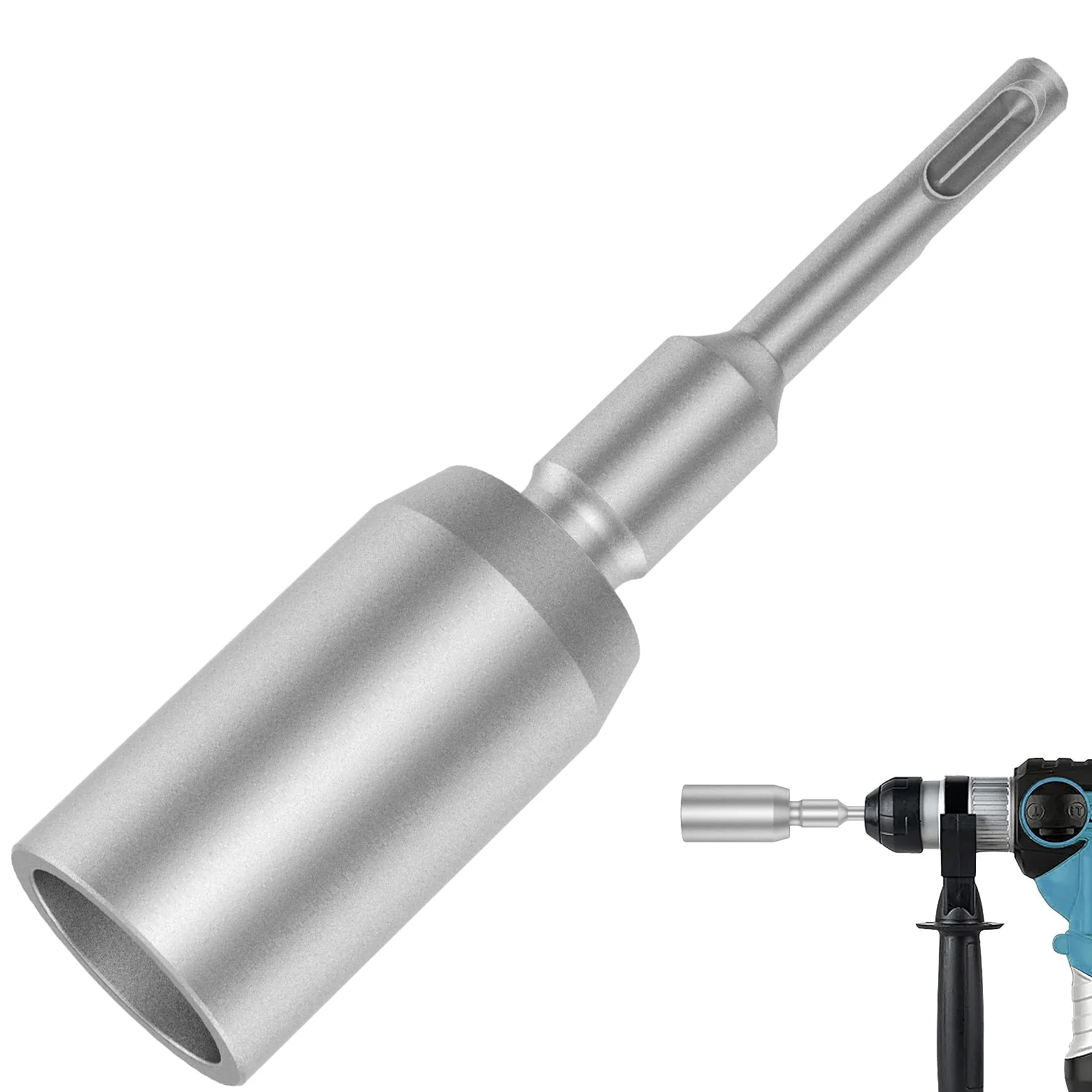 SDS Plus - Destornillador de varilla de tierra con poste en T, herramienta de destornillador de varilla de tierra de 30/45/65 mm, destornillador de broca de acero forjado resistente, convertidor de