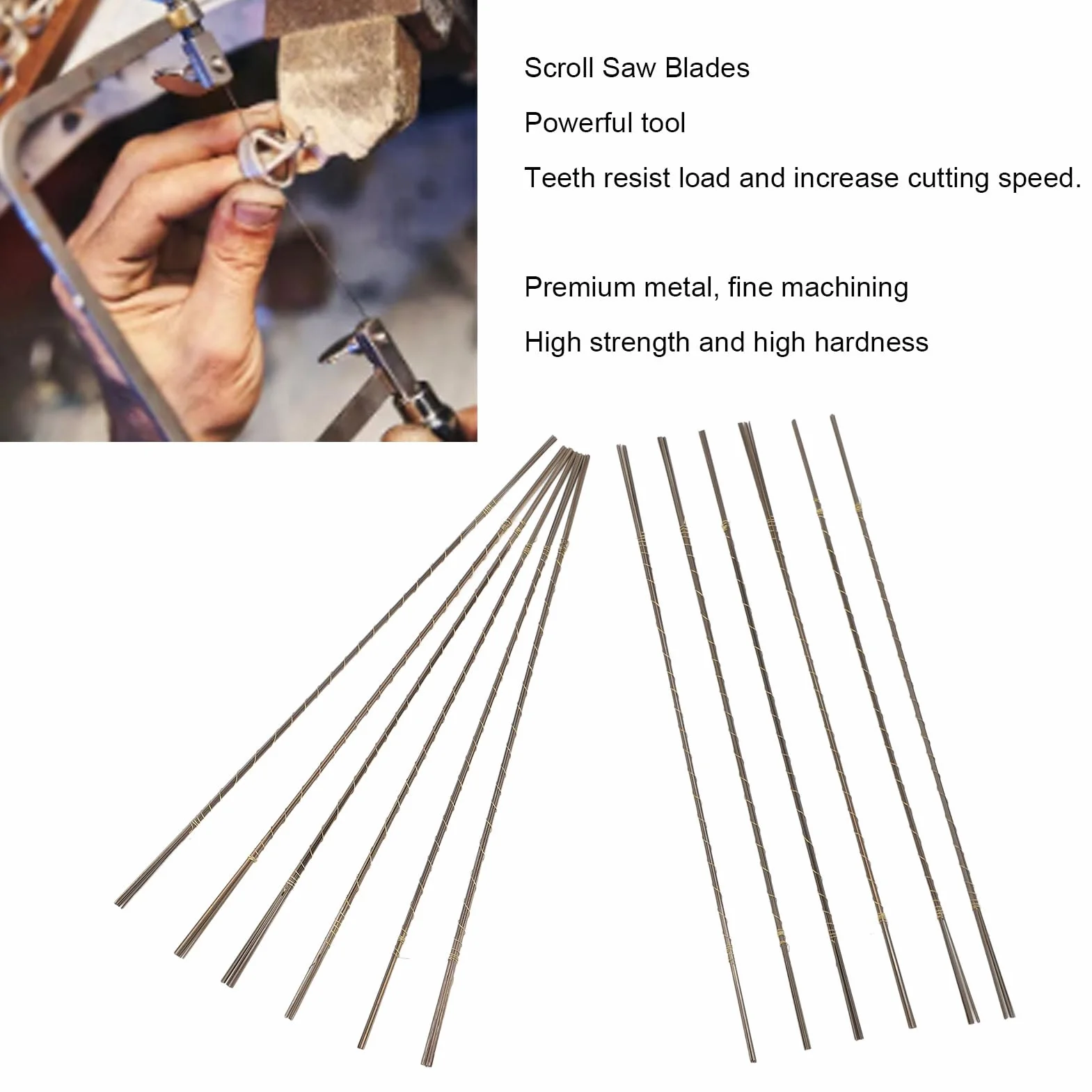Hojas de Sierra para Joyería 6/0, Surtido de 144 Hojas de Marquetería, Herramienta de Corte de Metal de Alta Dureza para Madera y Artesanía
