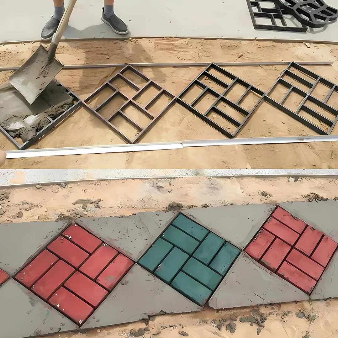 Molde de Hormigón Formulario Concreto Forma Pasarelas Encofrados para Hacer pavimentos/Caminos/Suelos de Jardín, Patio, Balcón, Terraza (B)