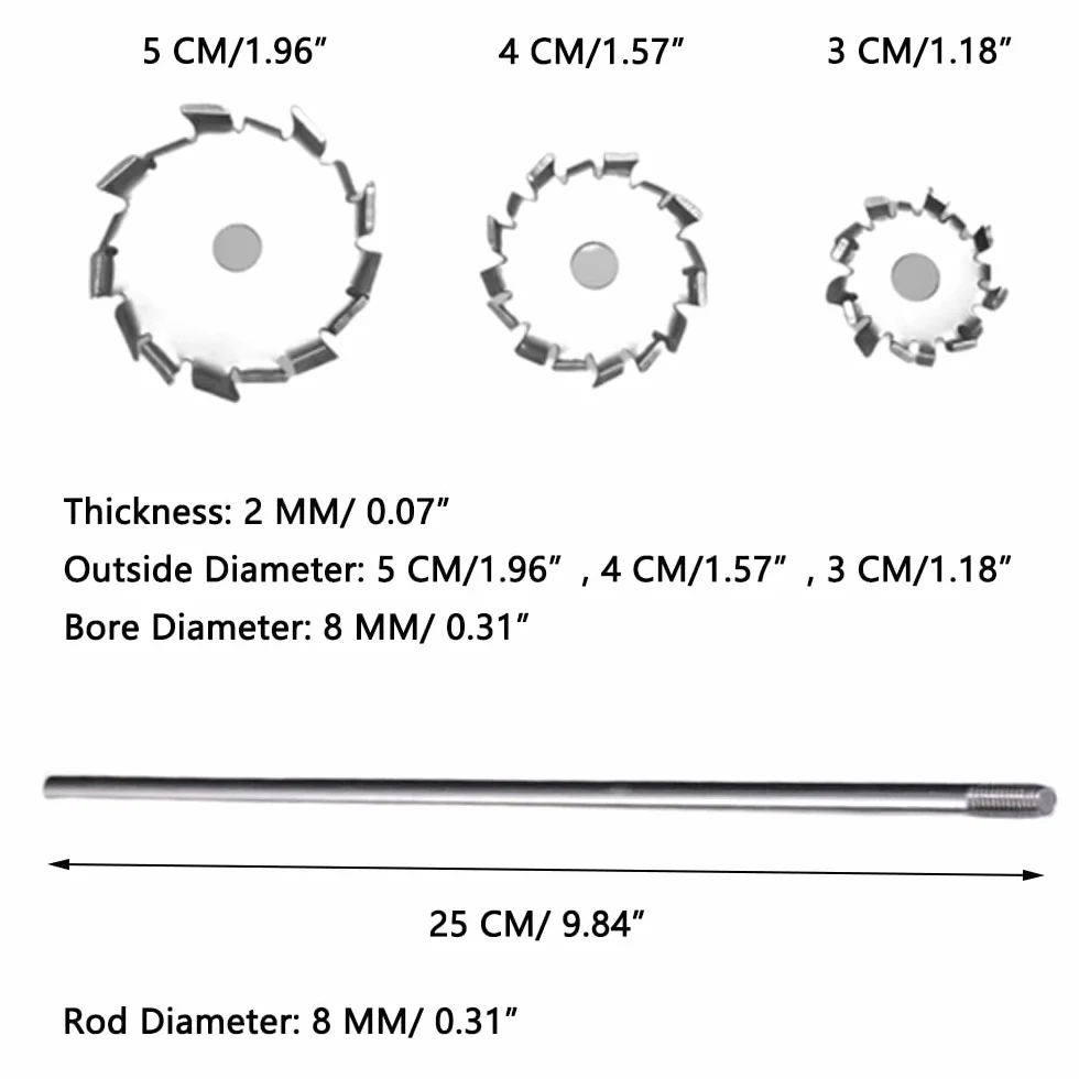 Disco de dispersión de acero inoxidable 304 con varilla agitadora para máquina de dispersión (5 CM/1,96")