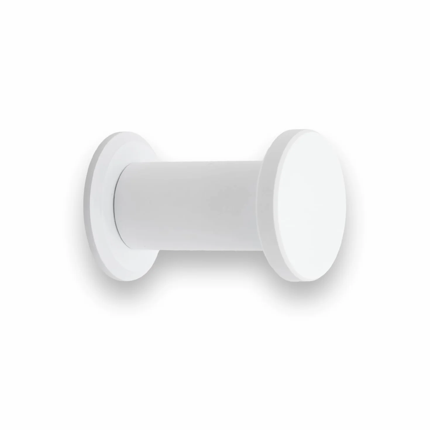EVI Herrajes Percha de Baño | Colgador de Pared de Acero Inoxidable | Lacado Blanco | Para Colgar Ropa, Abrigos o Toallas| Toallero con Tornillo Invisible | 190CBBL