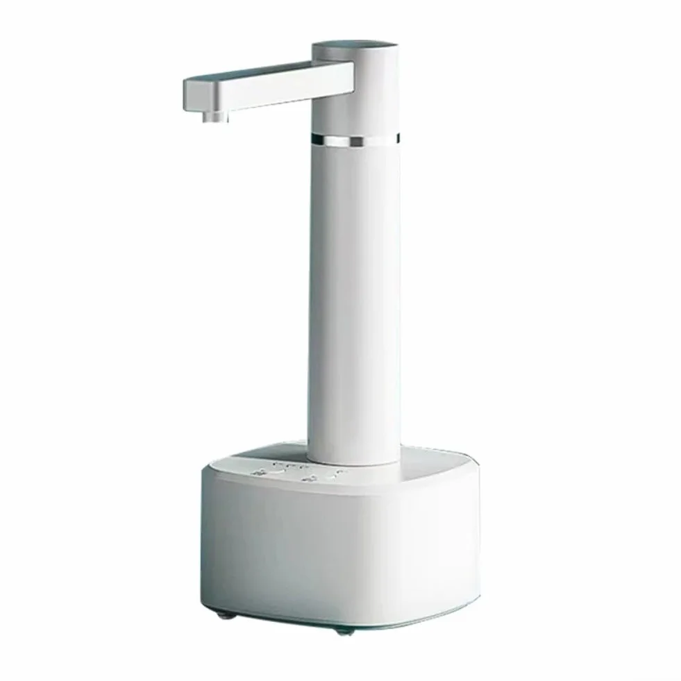 Dispensador de agua eléctrico portátil con ajustes ajustables, para uso doméstico y de oficina (blanco)