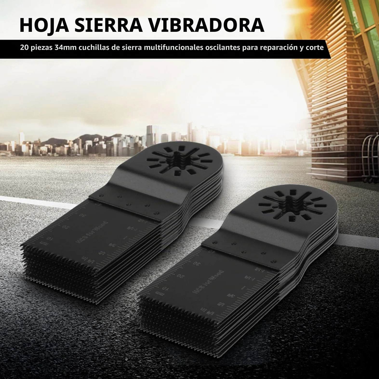 Sageblätter 20 Piezas Hojas de Sierra Oscilantes Multiherramienta, 34 mm, para Herramientas de Corte Fino