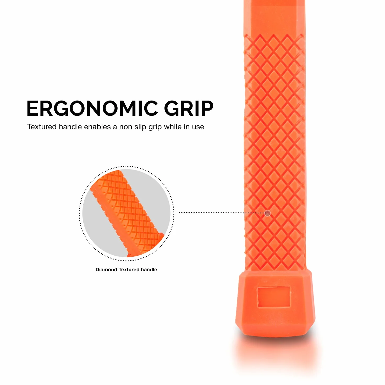 Neiko 02846A - Martillo de soplado muerto de 1 libra, color naranja neón I moldeado unibody | Agarre a cuadros | Resistente a chispas y rebote