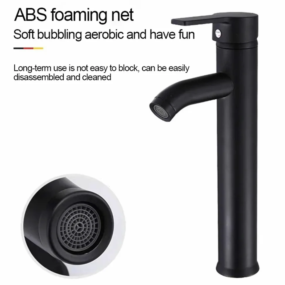 NEWFUN Grifo de baño Negro, Mate Grifo Retro de Plataforma Alta, lavabo del Baño es Antioxidante, Antidesgaste, Agua Fria y Caliente Disponible, adecuado de 32 mm a 42 mm