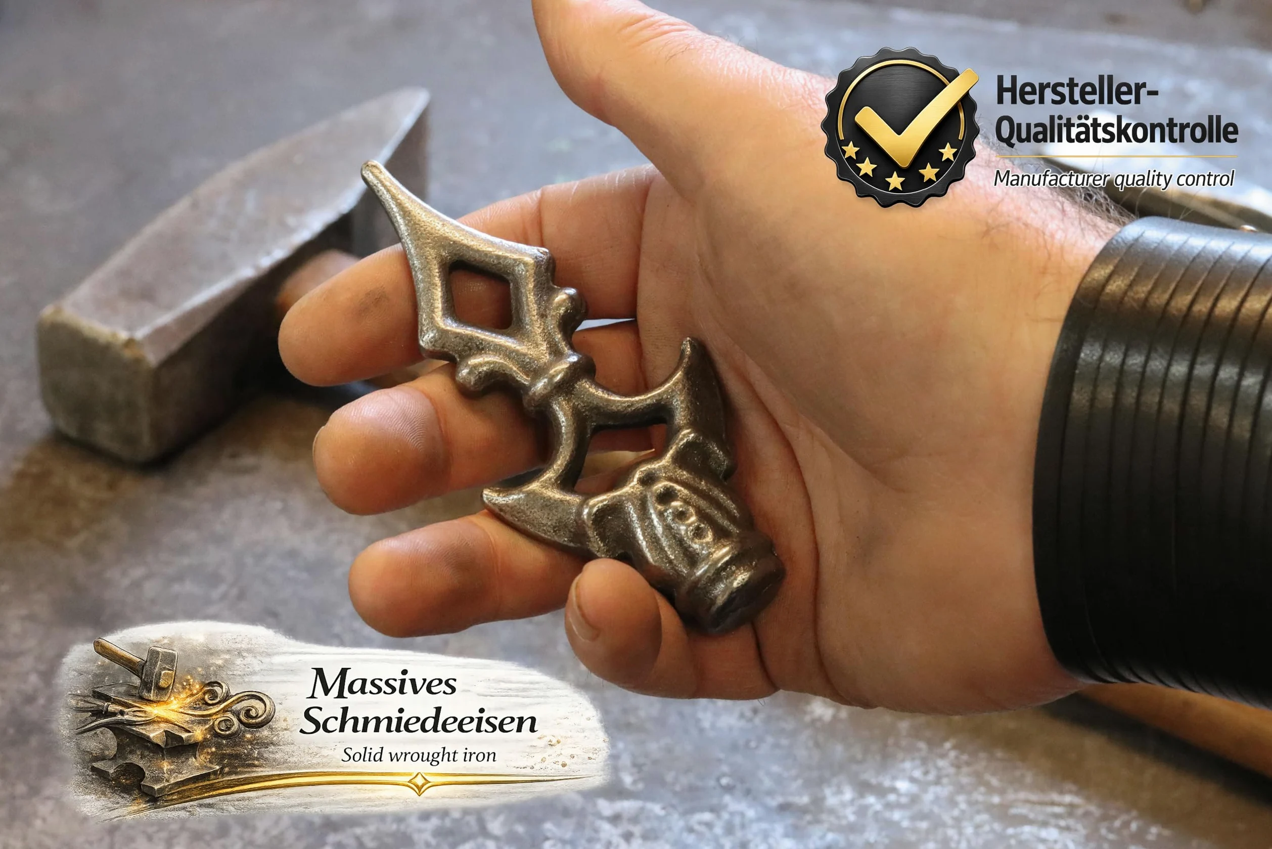Punta de valla de hierro forjado, 10 piezas forjadas de acero, punta decorativa rústica de hierro, punta de metal, punta de lanza (130x55mm, 10 uds., diámetro de acoplamiento Ø12mm)