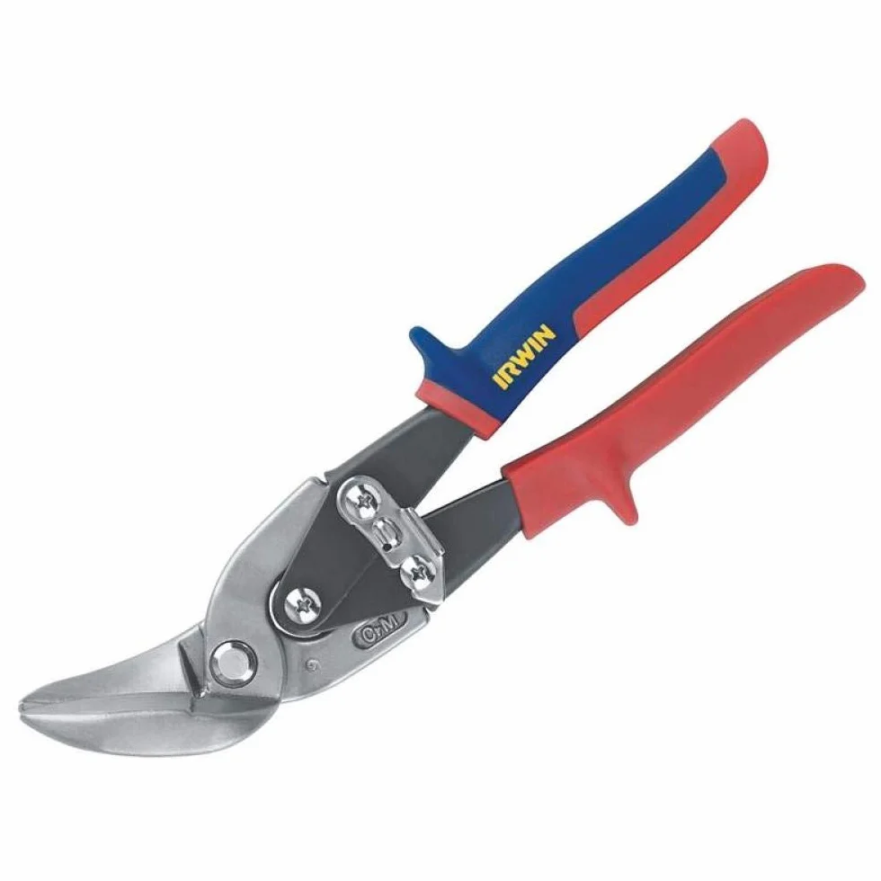 IRWIN 10504315N - Tijeras corta chapa corte curvado 20SL, curvas rectilíneas, en ángulo y a la izquierda