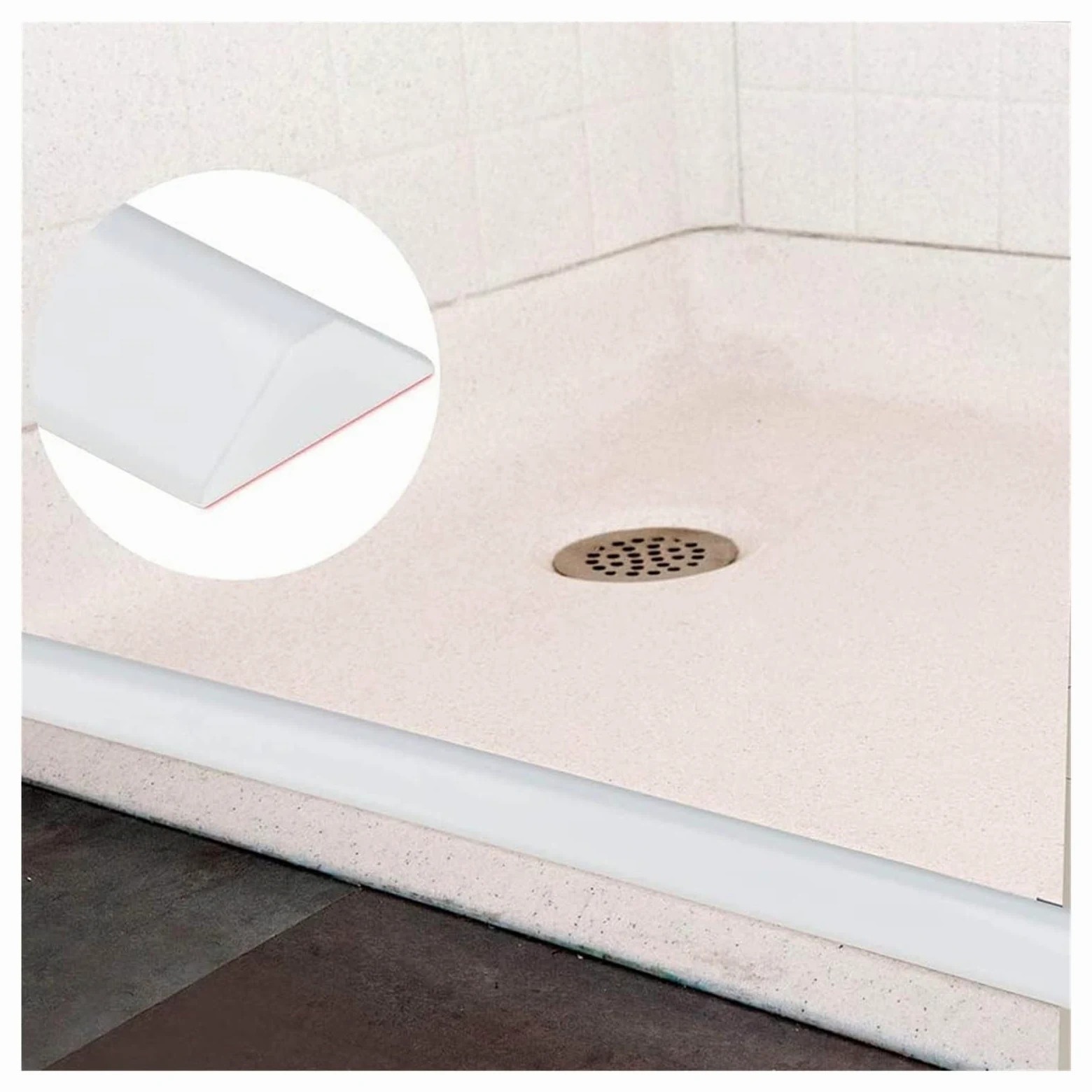 Tira de sellado de agua para umbral de ducha, silicona impermeable para una prevención eficaz de fugas en baños y zonas húmedas