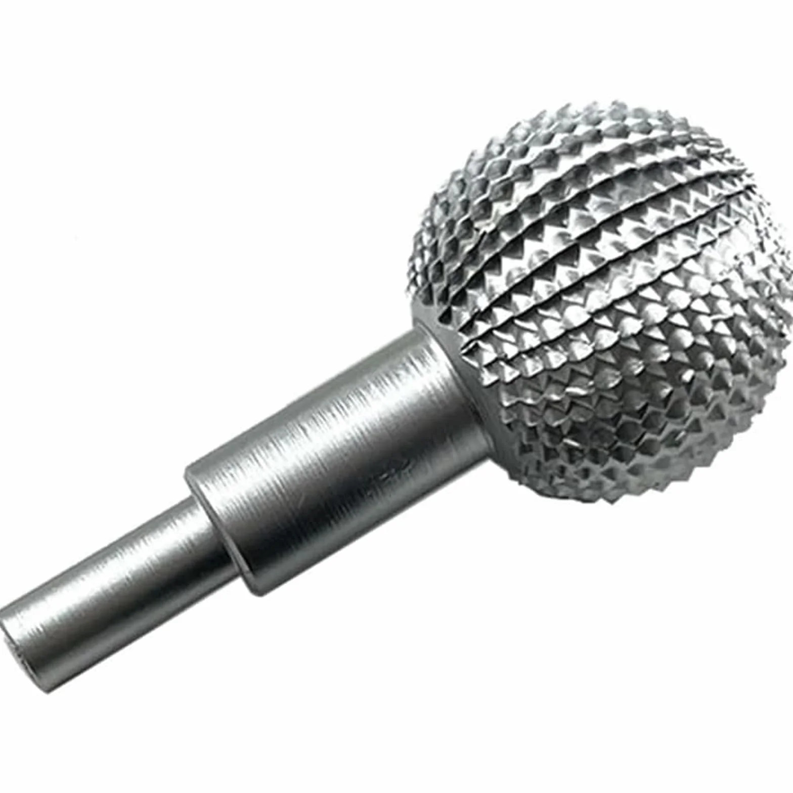 Gubia esférica para tallado de madera, cabezal esférico de molienda para tallado y lijado de madera, fresas esféricas, lima esférica de diámetro 40 mm (plata)