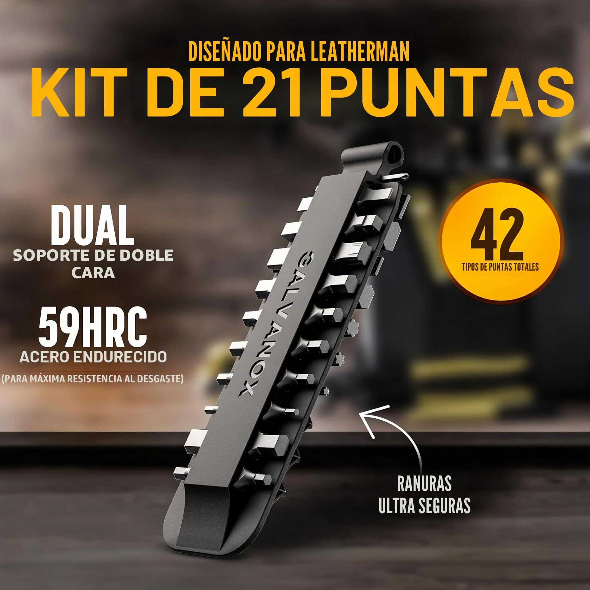 Funda de Nailon para multiherramientas Leatherman con 21 puntas de destornillador y soporte de cinturón