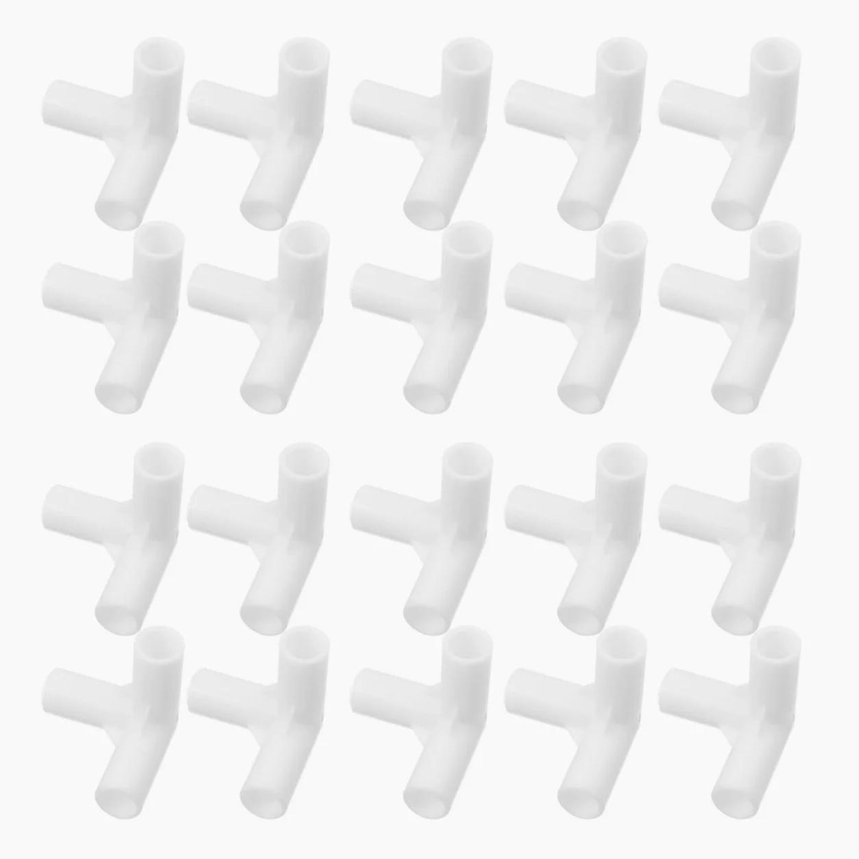Kichvoe Conectores para Armario de Tela, 20 Piezas, Plástico Blanco, Unión de 3 Vías, Montaje Sencillo para Barras de Ropa y Dormitorio