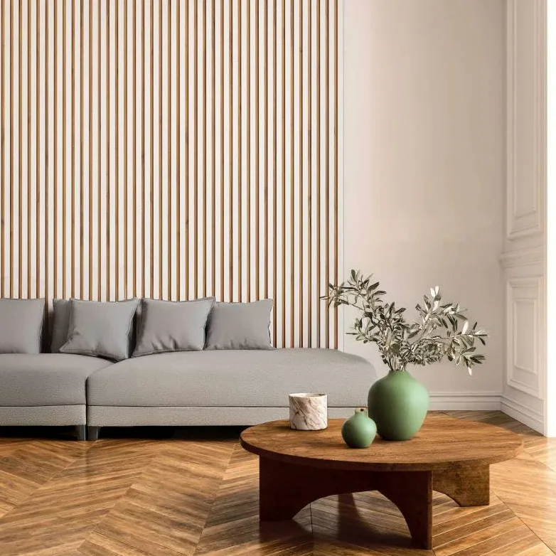 DECOON – Panel de pared listones de madera rígida 250 x 30 x 1,4 cm, decoración blanca y fondo de roble, revestimiento decorativo 3D para paredes interiores, fácil de colocar, efecto alivio moderno