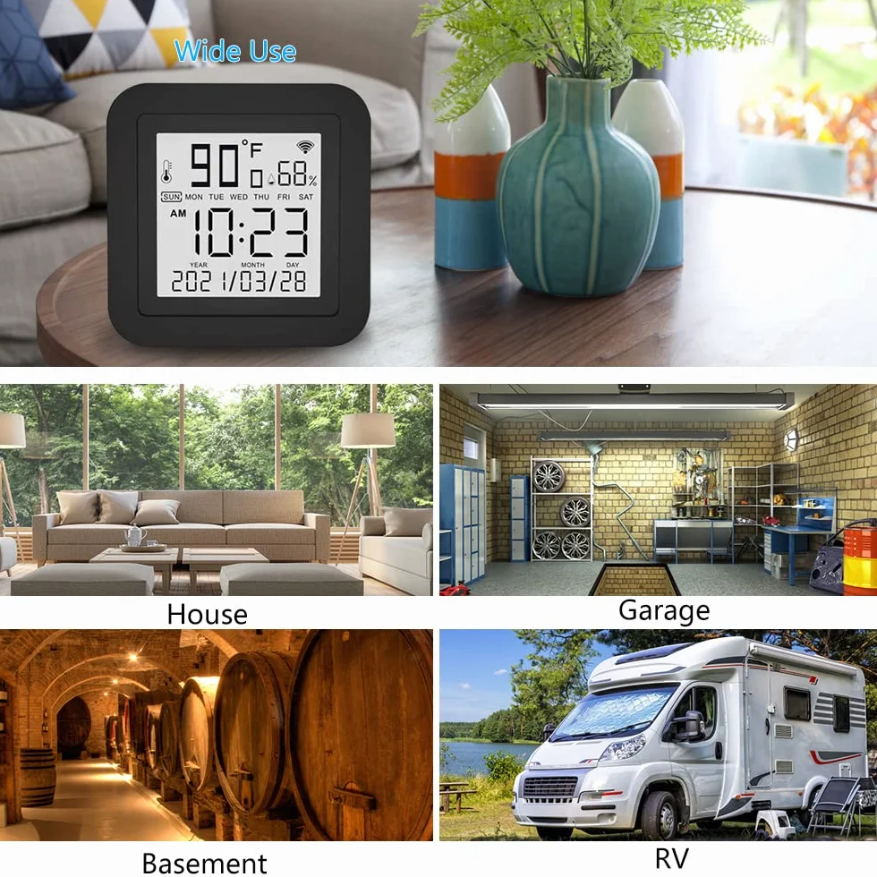 eMylo Mando a Distancia IR WiFi Inteligente, Sensor de Temperatura y Humedad Tuya, Controlador IR Universal, Higrómetro y Termómetro Interior, Compatible con Alexa y App
