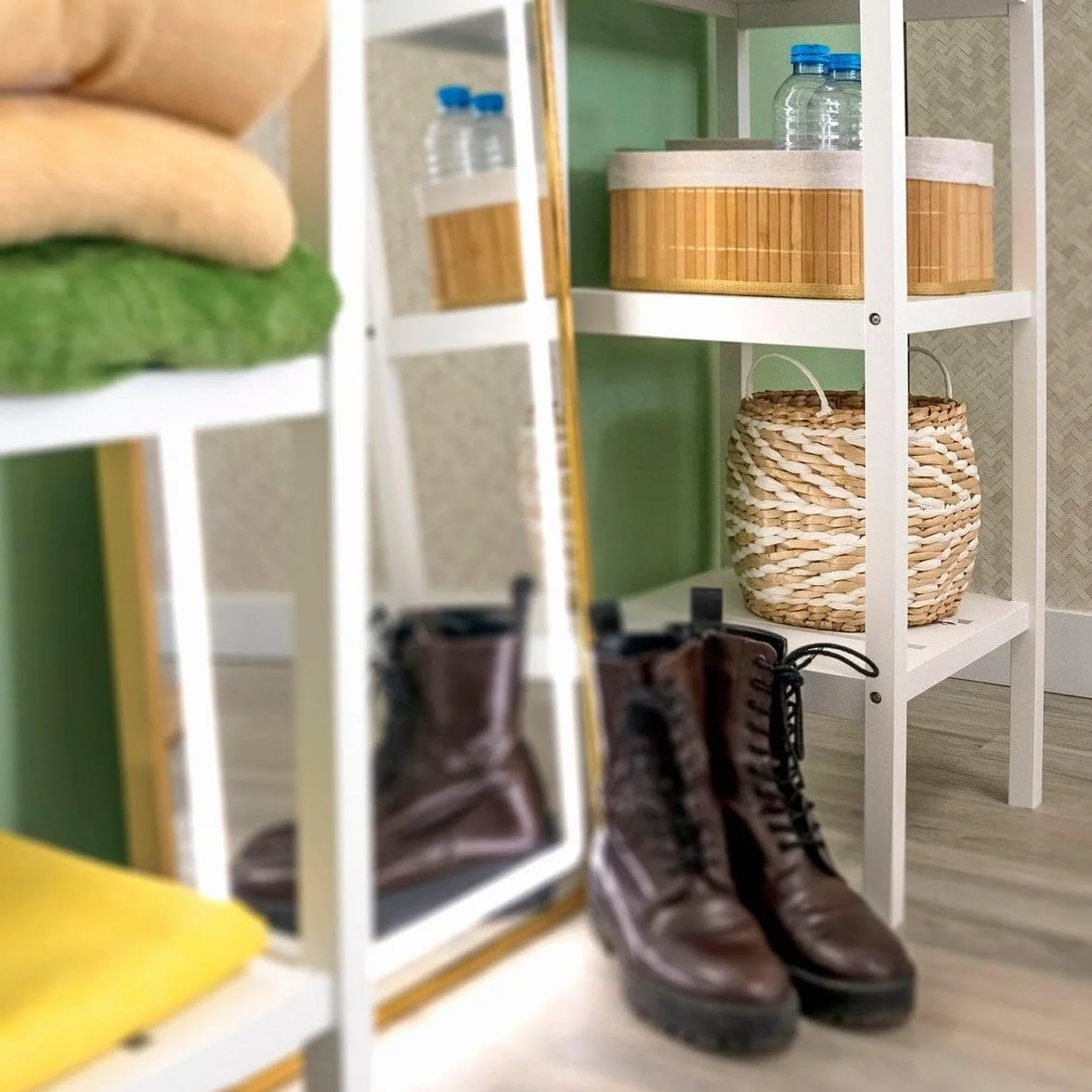 LOLAhome Estantería Bambú Natural 3 Baldas Baño 33x36x85 cm