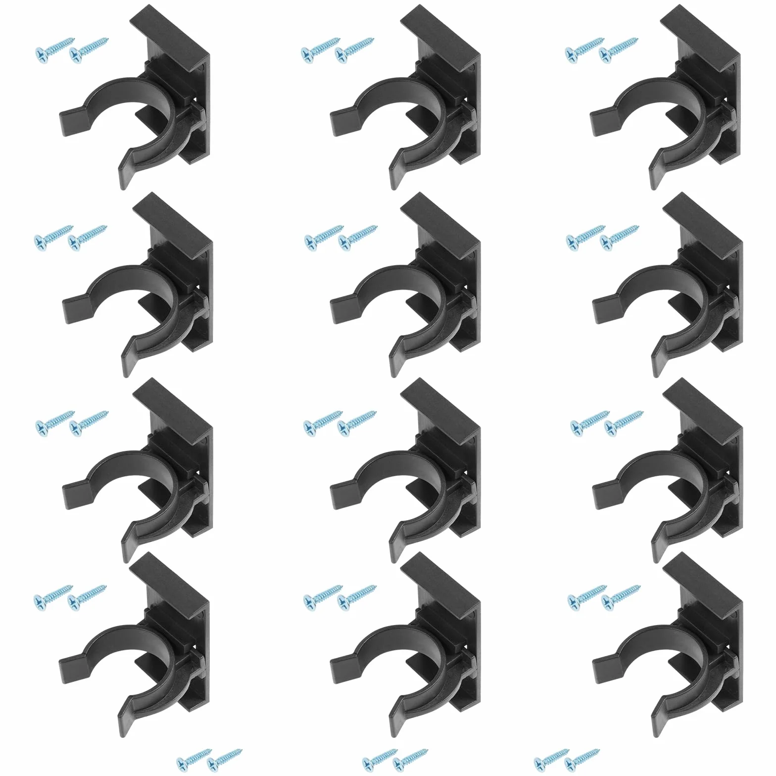 Flintronic 12 Piezas Clips de Fijación para Zócalos de Cocina, Soportes con 30 Tornillos, 27mm-33mm