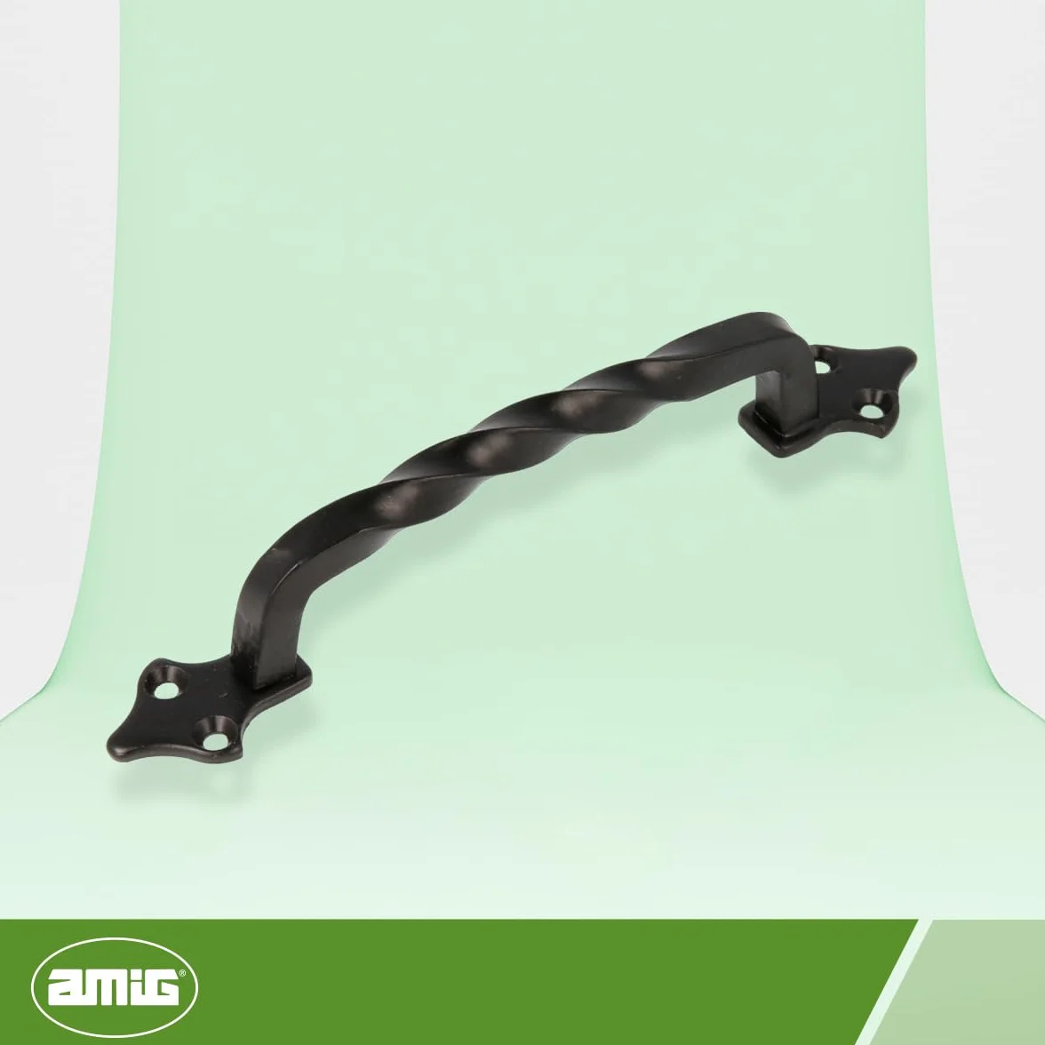 Amig - Tirador - Modelo 1002 - Fabricado en Acero - Herraje Rústico - Medida: 130mm - Sin Placa - Incluye Tornillería - Ideal para muebles - Acabado: Negro