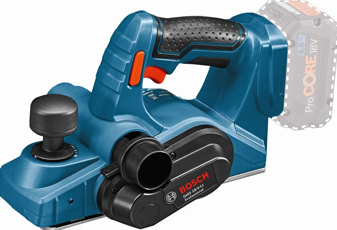 Bosch Professional 18V System GHO 18 V-LI - Cepillo a batería (14000 rpm, profundidad hasta 1,6 mm, sin batería, en caja)