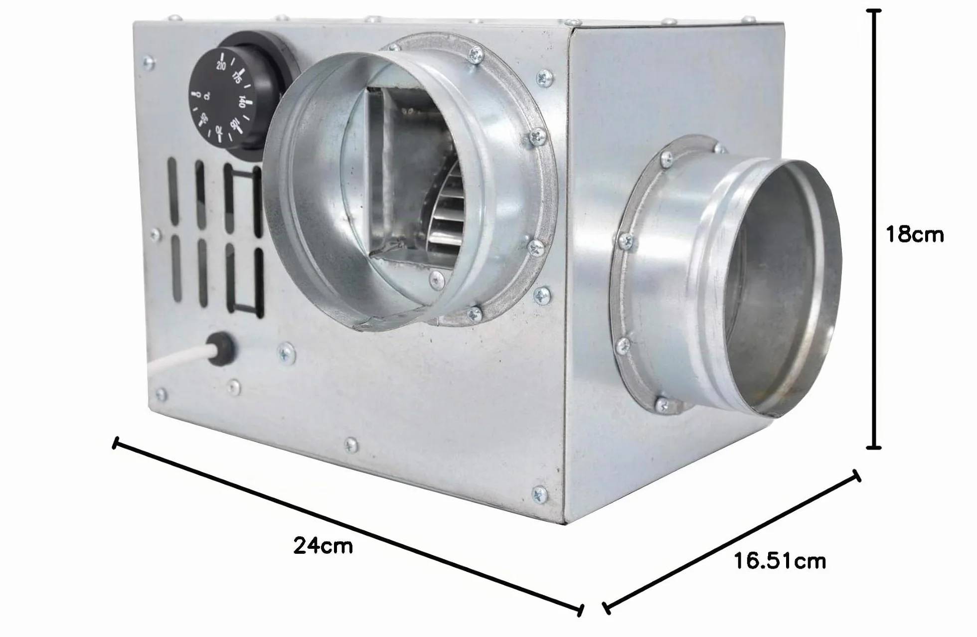 Distribución de Aire Caliente para Chimenea, Ventilador de Turbina AN0.5, 100 mm, 200 m3/h, Tamaño Compacto