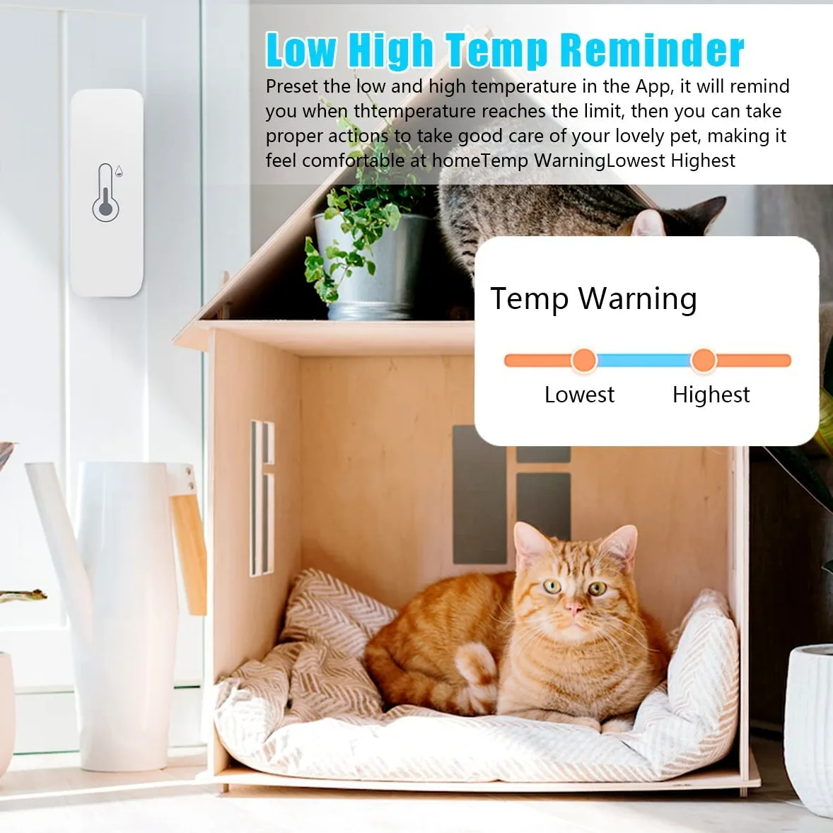 Coikes Sensor de termómetro de higrómetro WiFi para el hogar, Tuya WiFi Inteligente Sensor de Temperatura y Humedad, sensor de humedad, Bluetooth Termómetro Higrómetro, para Hogar, Oficina, Hotel (2)