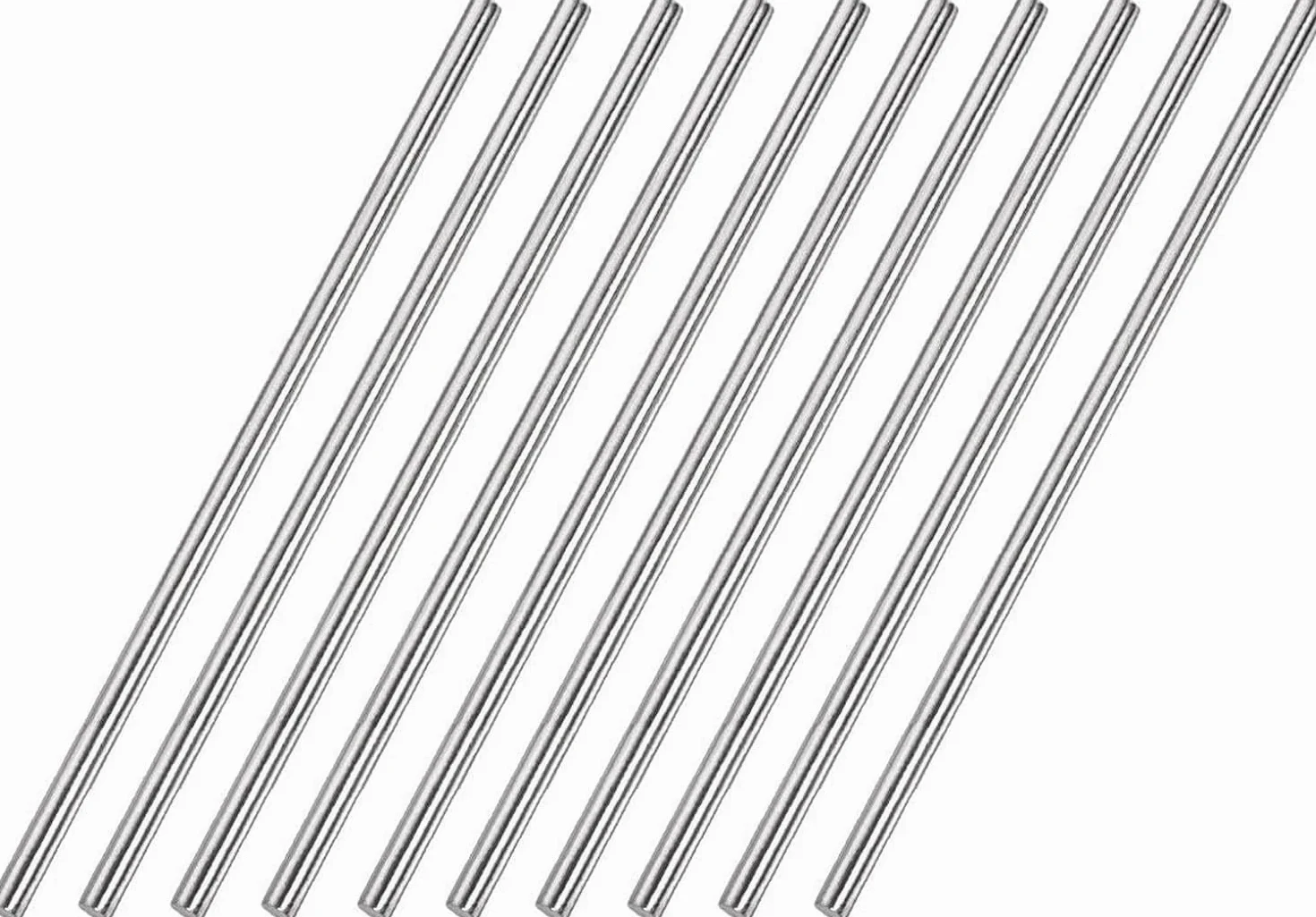 Ejes lineales de Acero Inoxidable, Paquete de 10 Varillas Redondas Acero Inoxidable 304, diámetro 2-3 mm, Longitud 500(Diameter 2.5mm)