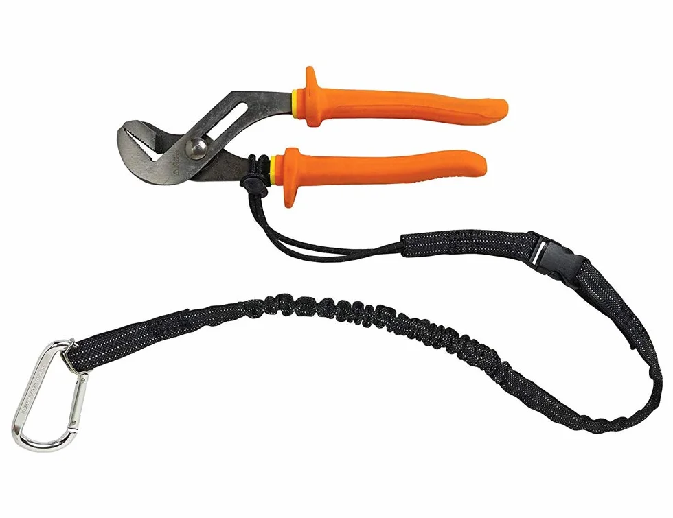 CYSKY Tool Lanyard 3pcs Correa de herramienta de seguridad retráctil con mosquetón de bloqueo de aluminio y extremo de bucle ajustable, límite de peso máximo 16 kg / 35 lb