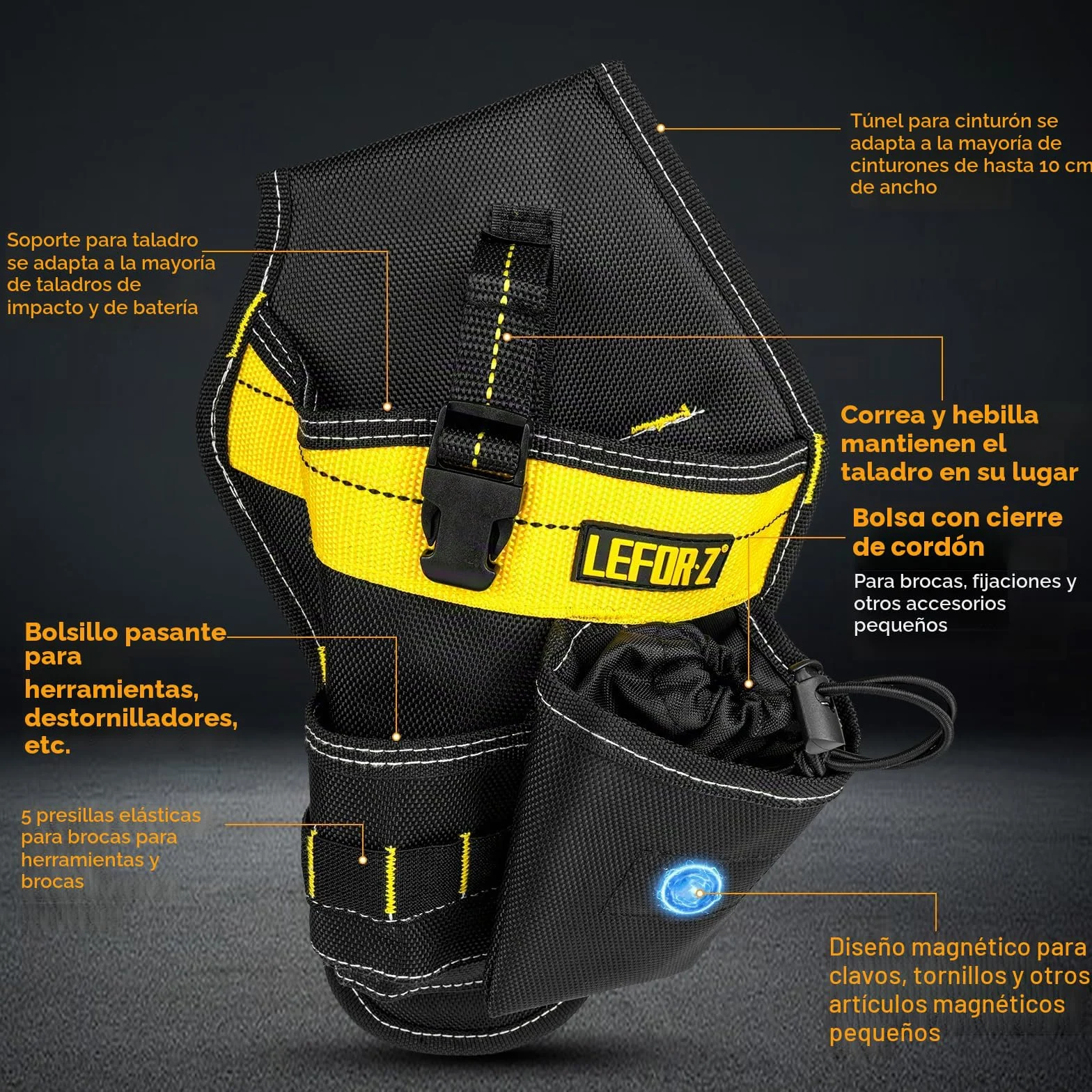 Drill Holster,Heavy-Duty Impact Holster for Tool Belt,Drill Holder,Drill Pouch Fits Most Drills