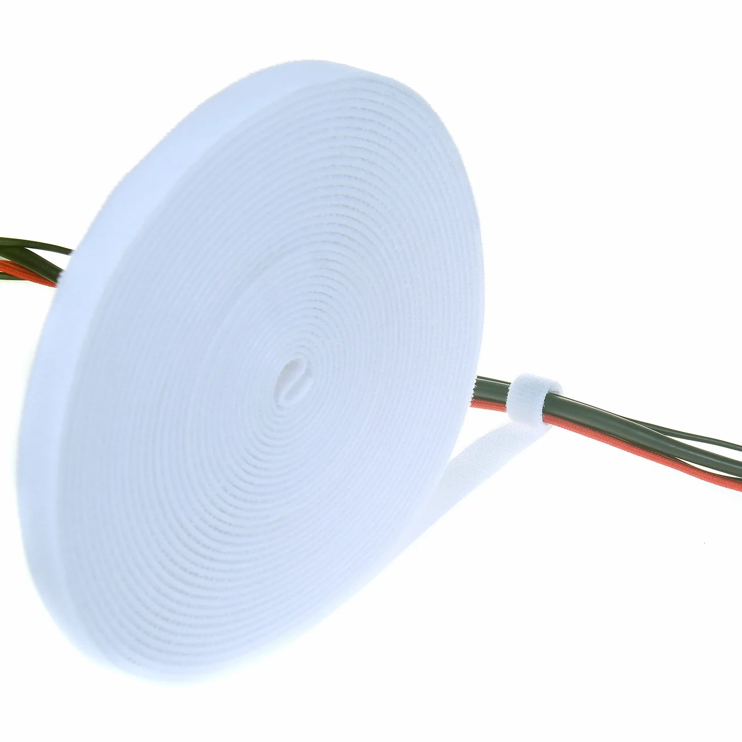 TUKA 10 m x 20mm Organizador de Cables, Cinta de Gancho y Bucle Sujeta Cables, Recortable Cinta adhesiva Cable Manguera, Hook & Loop Organizar Cables, Reutilizable | Ajustable, blanco TKB5012 white