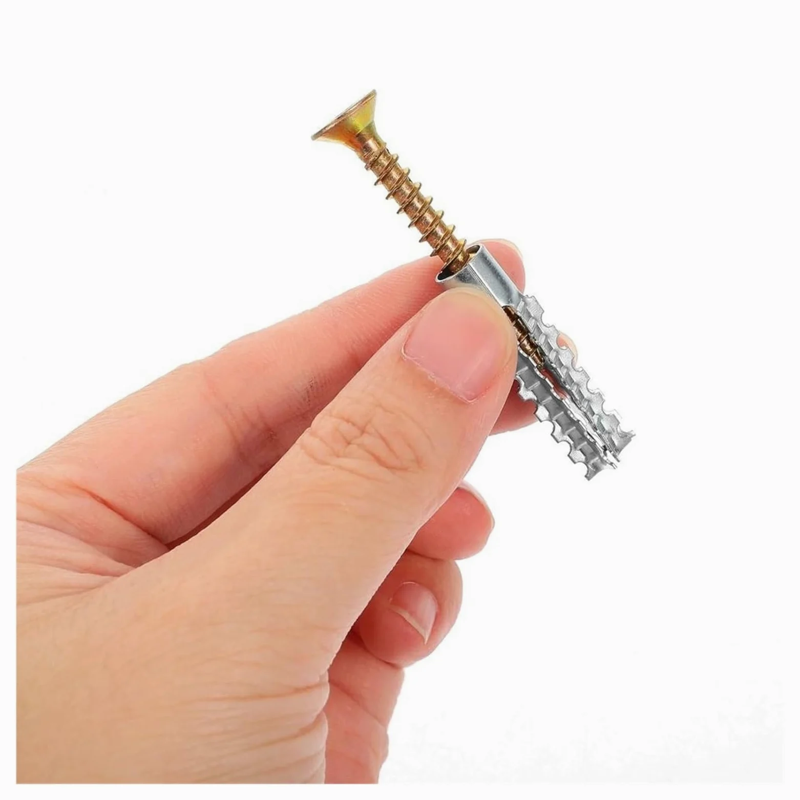 Anclaje Pared Expansión autorroscante de metal | Clavos de tubo Tornillos de pared dentados Sujeciones Perno Concreto(M8 100Sets)
