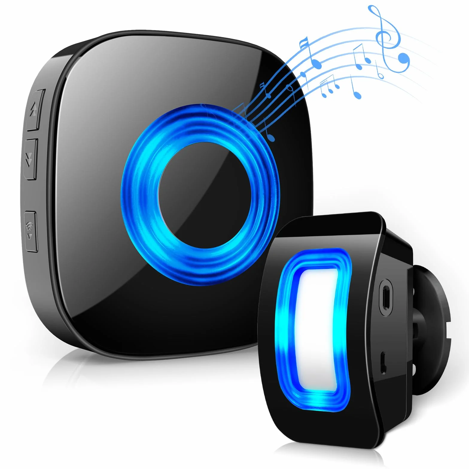 PHYSEN Sensor de Movimiento Inalámbrico con Alarma Sonora, Timbre, 58 Tonos + 5 Volúmenes, para Entrada/Hogar