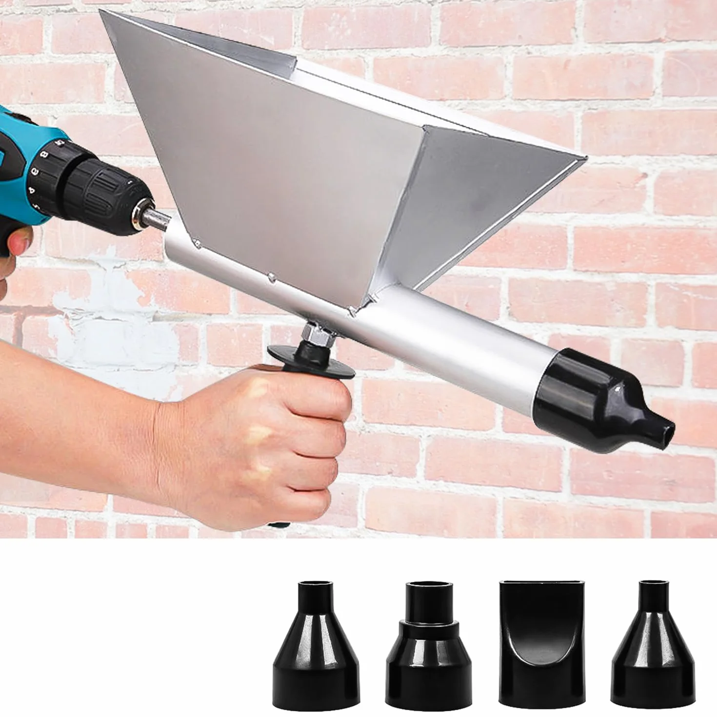 Pistola de Mortero Eléctrica con 4 Boquillas, Máquina de Lechada para Paredes de Cemento, Pistola Aplicadora de Lechada de Cemento, Herramienta de Lechada para Decoración de Paredes y Pisos
