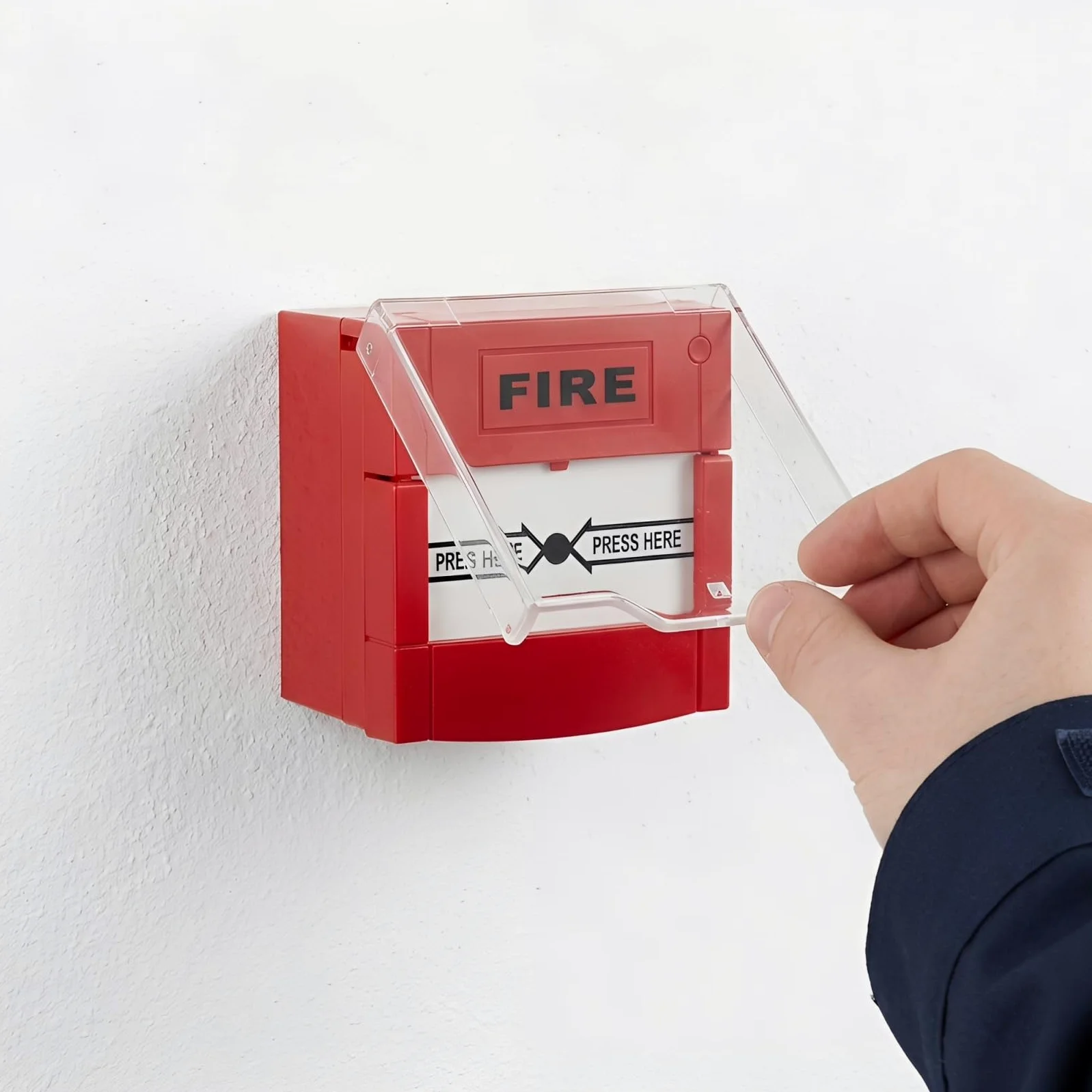 iplusmile Botón De Alarma Contra Incendios Rojo, Reiniciable, Resistente Intemperie, Para Montaje En Pared, Punto De Llamada De Emergencia y Prueba De Emergencia Contra Incendios