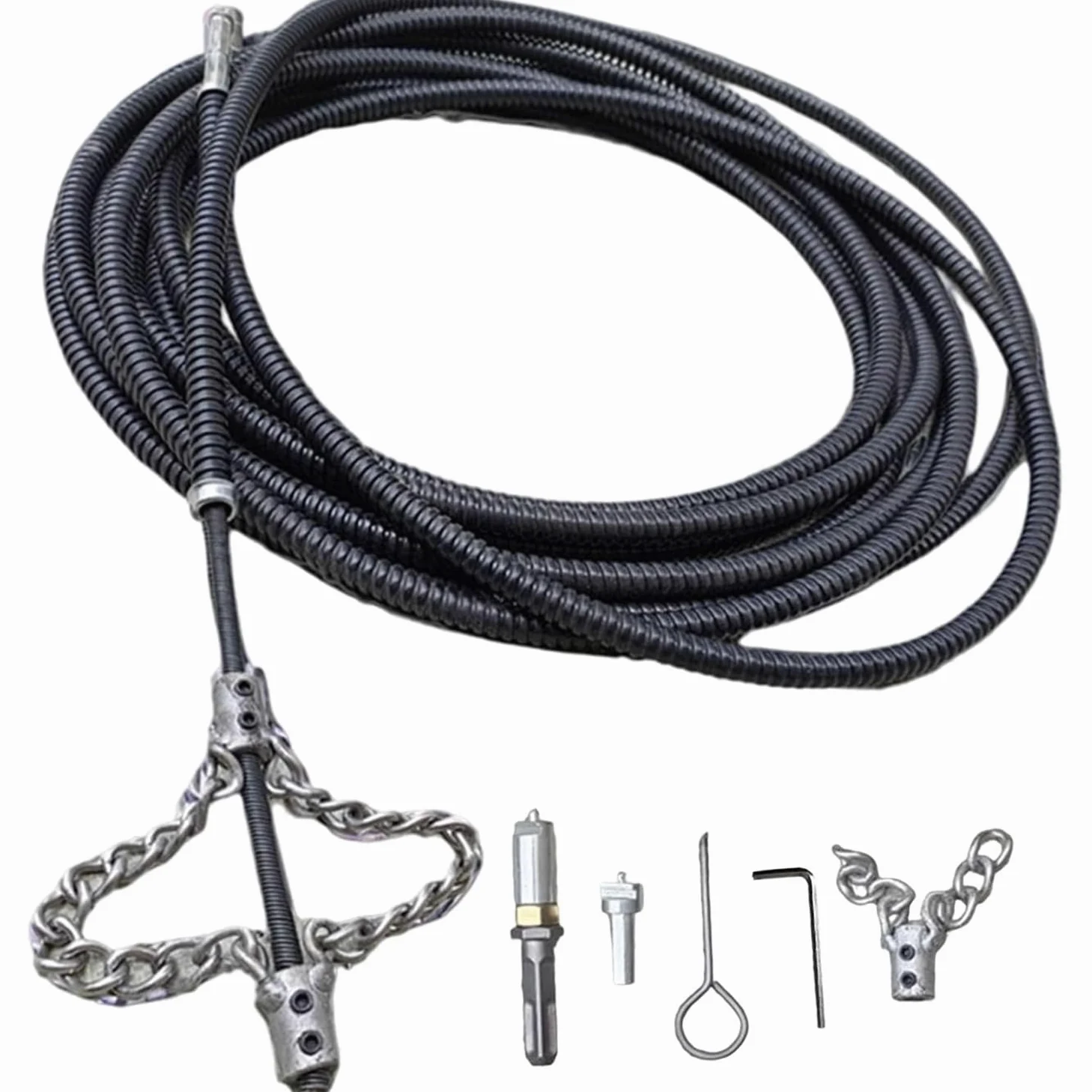 Herramienta De Limpieza Tipo Sonda para DesagüEs | Cadena Desincrustadora TuberíAs DesagüE Accionada Por Taladro,Desatascador Accionado Taladro Para Fregaderos,BañEras,Duchas